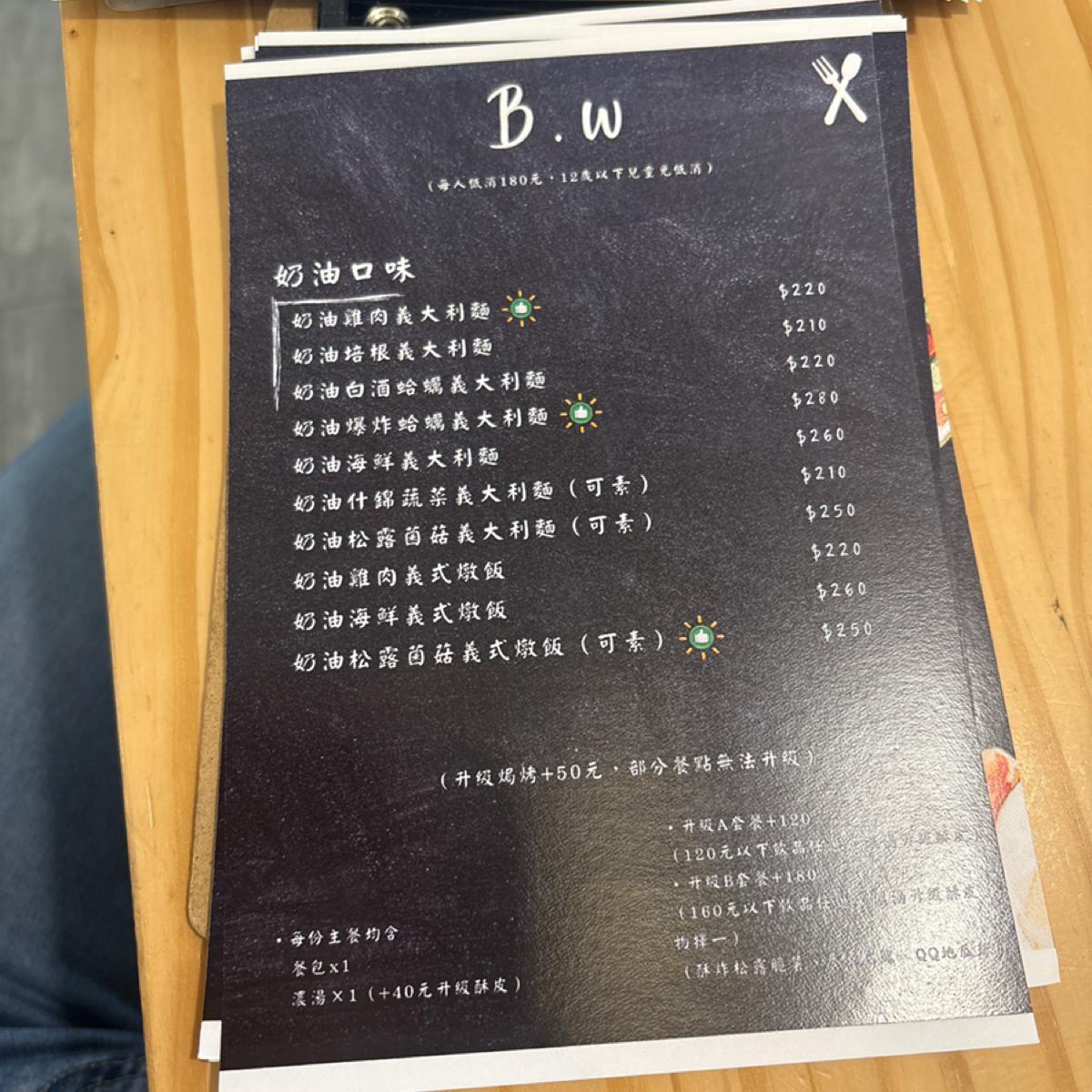 B.W義式料理 のメニューの写真：奶油口味餐點 byLucille邊走邊吃 