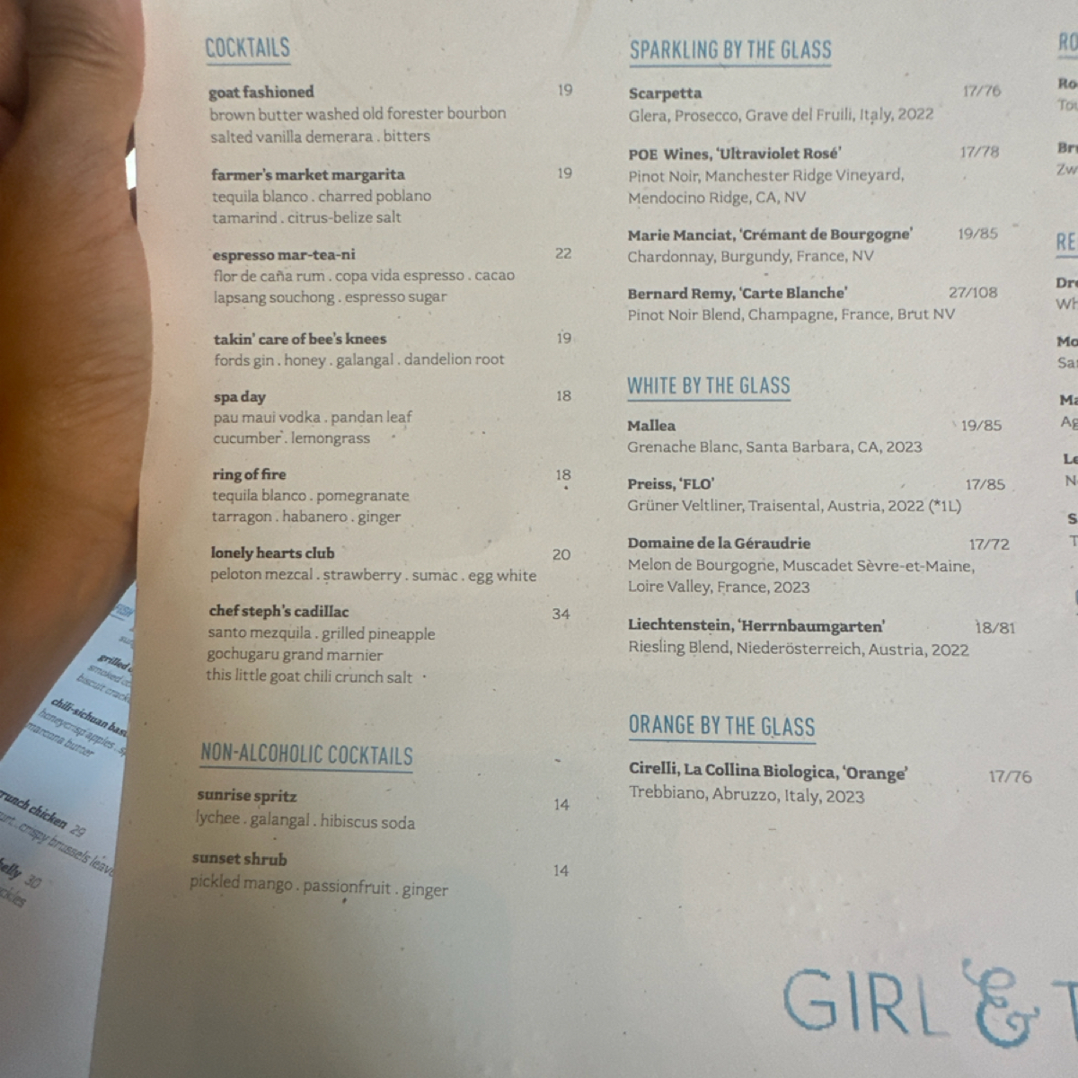 Menu image of Girl &amp; the Goat Los Angeles:  shot by DeniseWang