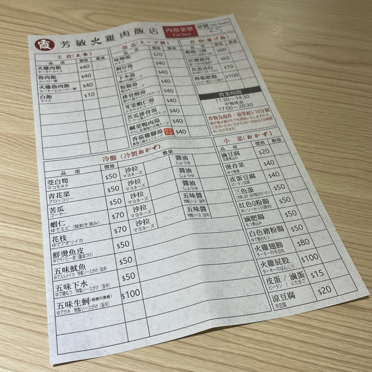 阿霞(芳敏)火雞肉飯店 的菜單圖片： 由Queena 拍攝