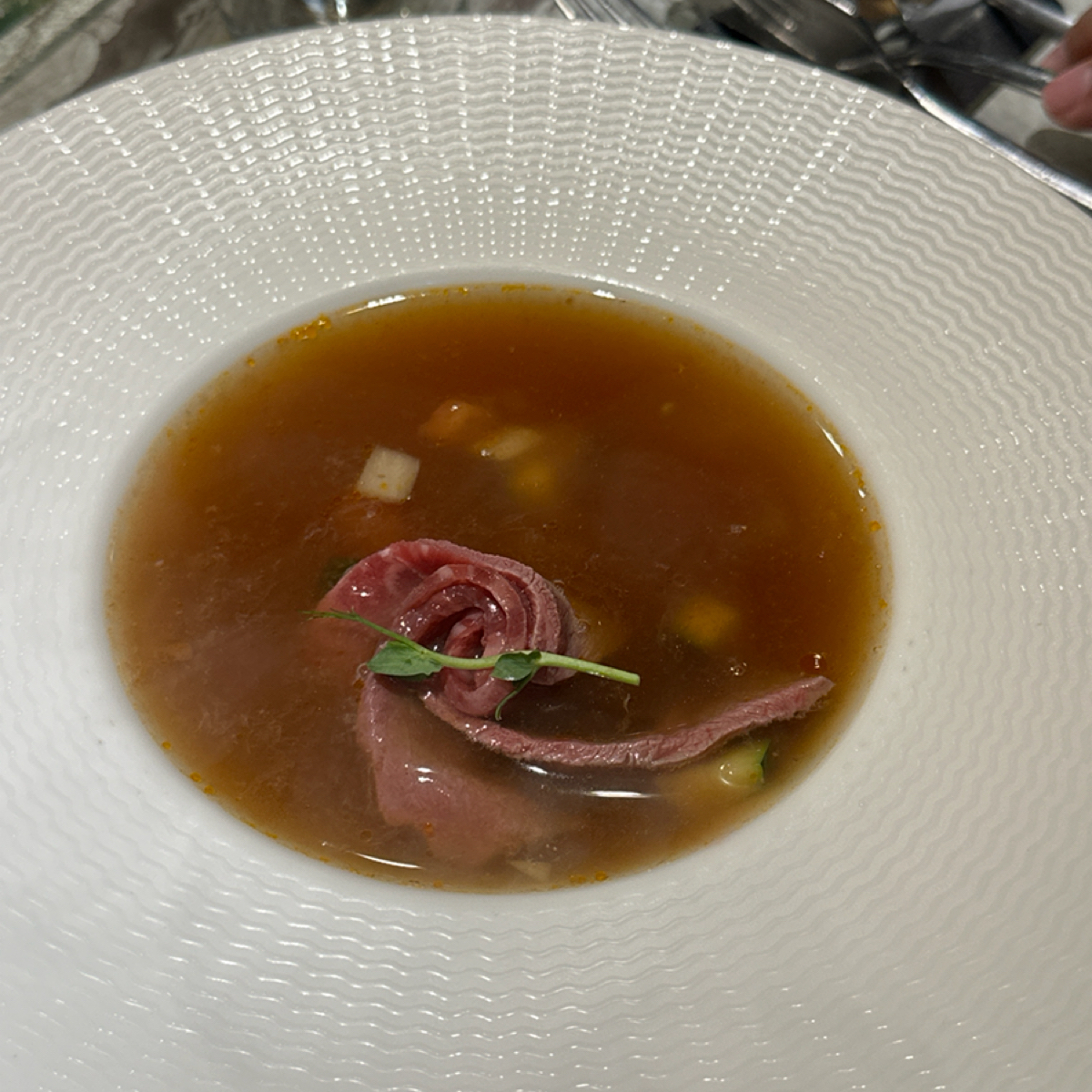 Meal image of 夏慕尼新香榭鐵板燒 台南永華店: 和牛羅宋湯 肉軟嫩湯頭濃郁 shot by Luna一枚小吃貨