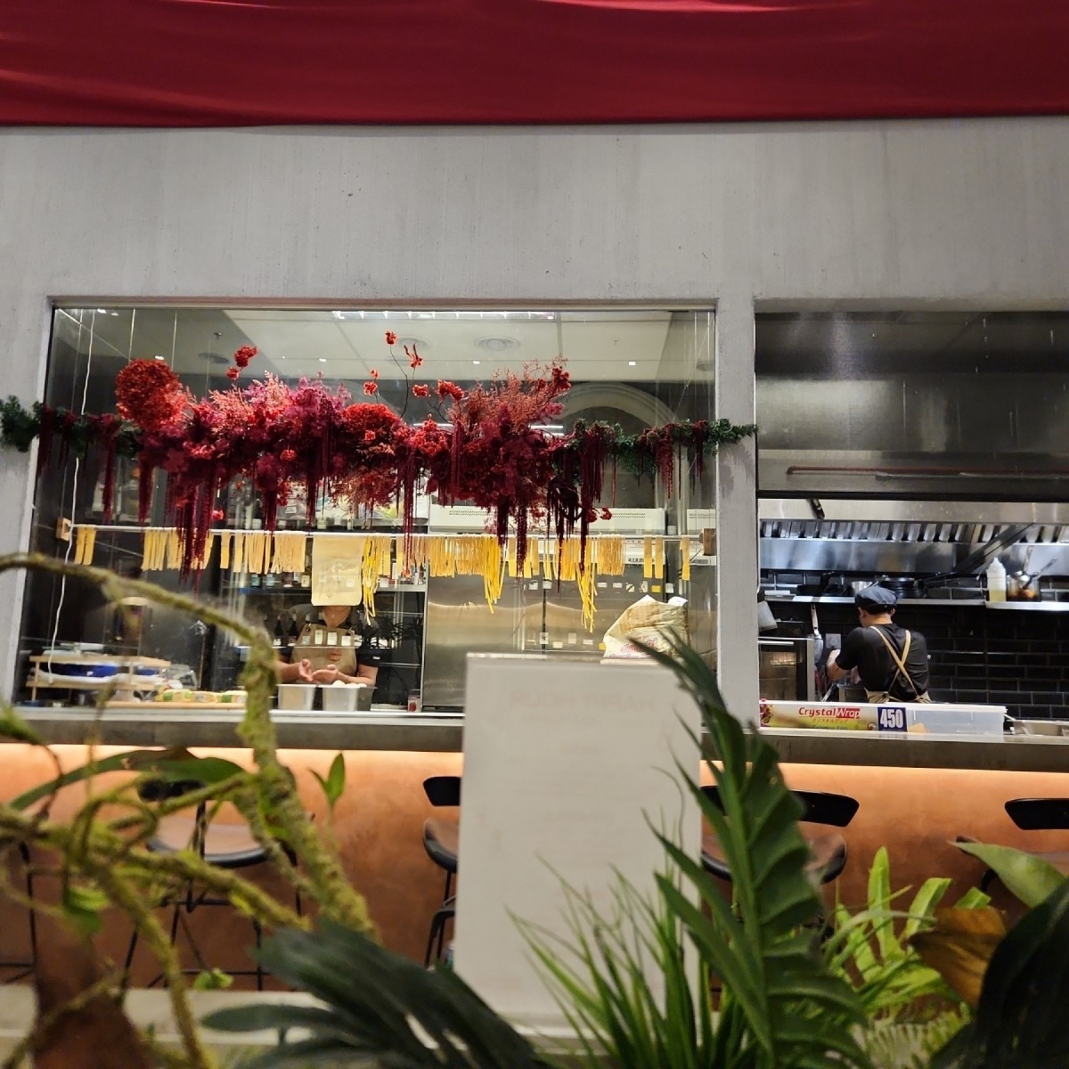 Vibe image of Staple Dough: Hanging pasta shot by blacktaiko