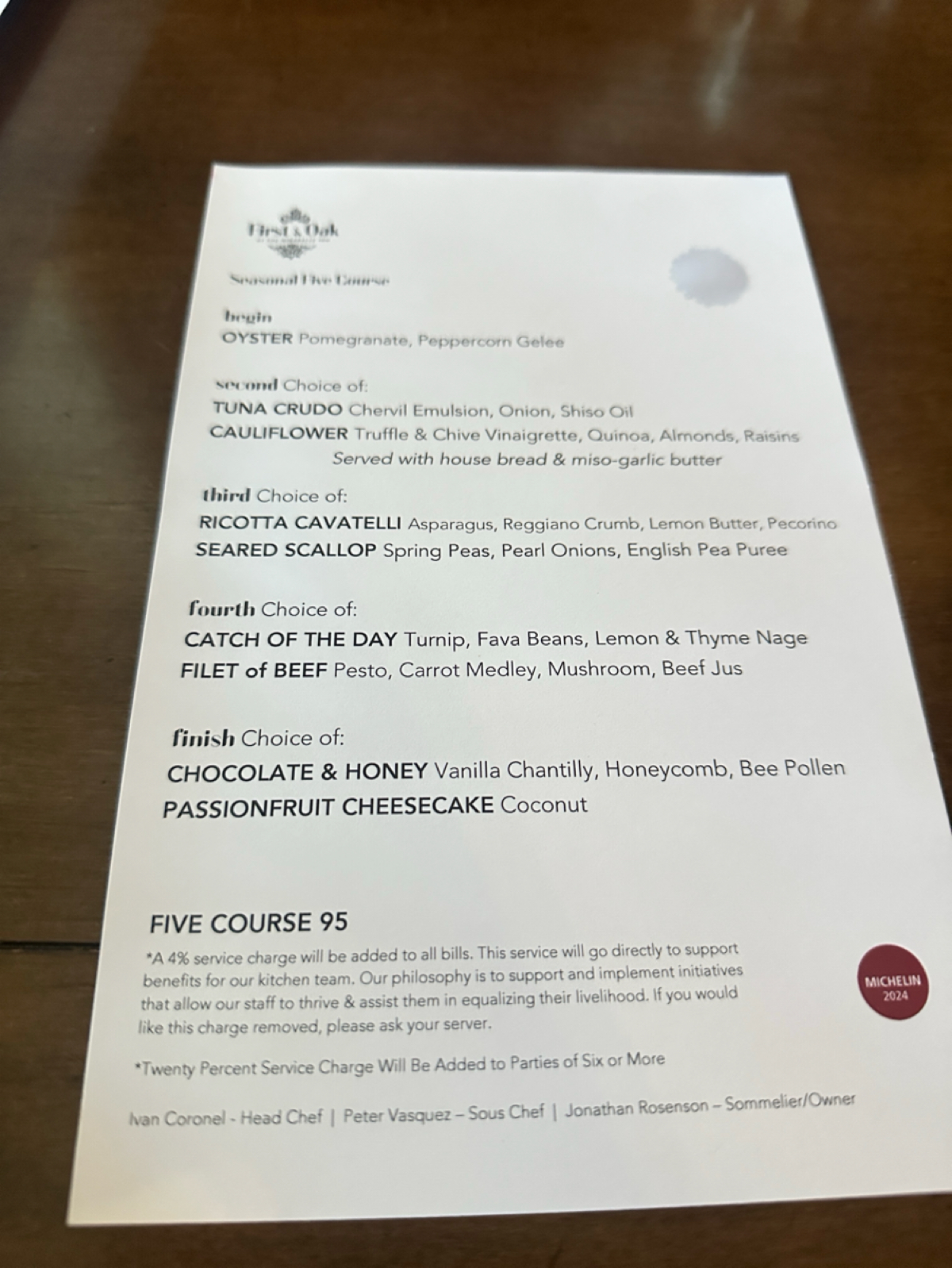 Menu image of First &amp; Oak:  shot by DeniseWang