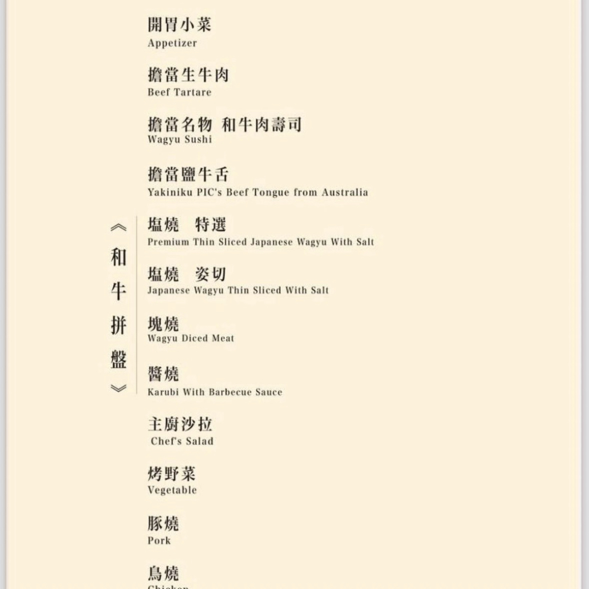 Menu image of 燒肉擔當 台南: 菜單 shot by Luna一枚小吃貨
