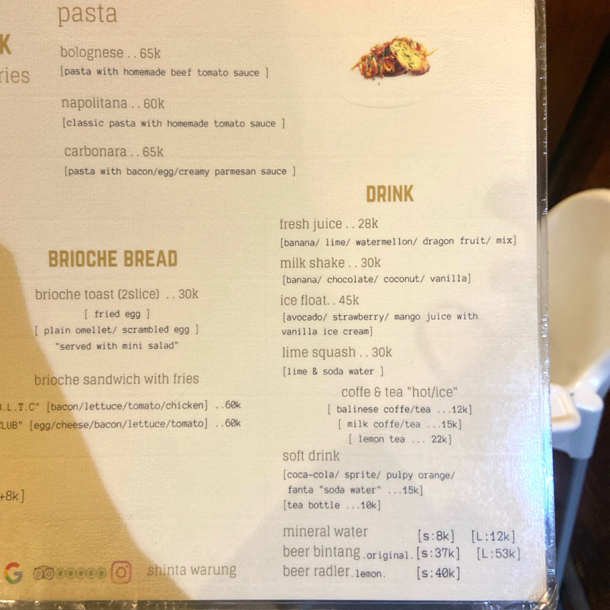 Menu image of Shinta Warung:  shot by 每個人都在找他的貓