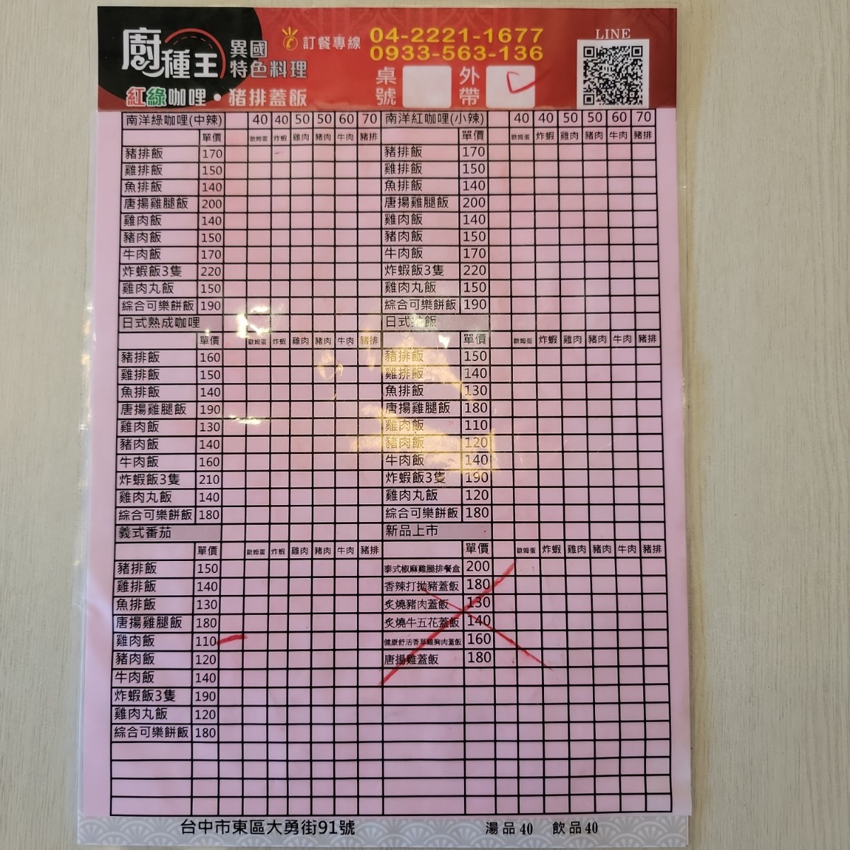 Menu image of 廚種王 台中大勇店:  shot by Leo