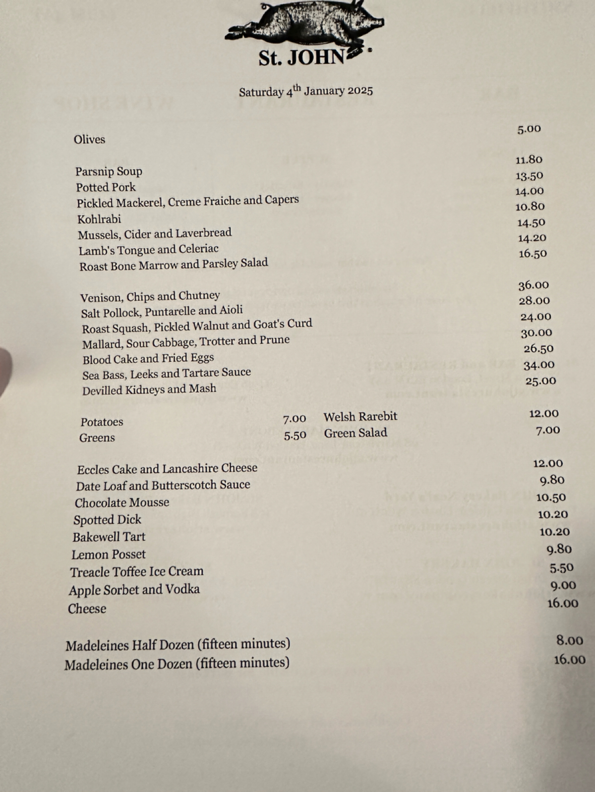 Menu image of St. John:  shot by DeniseWang