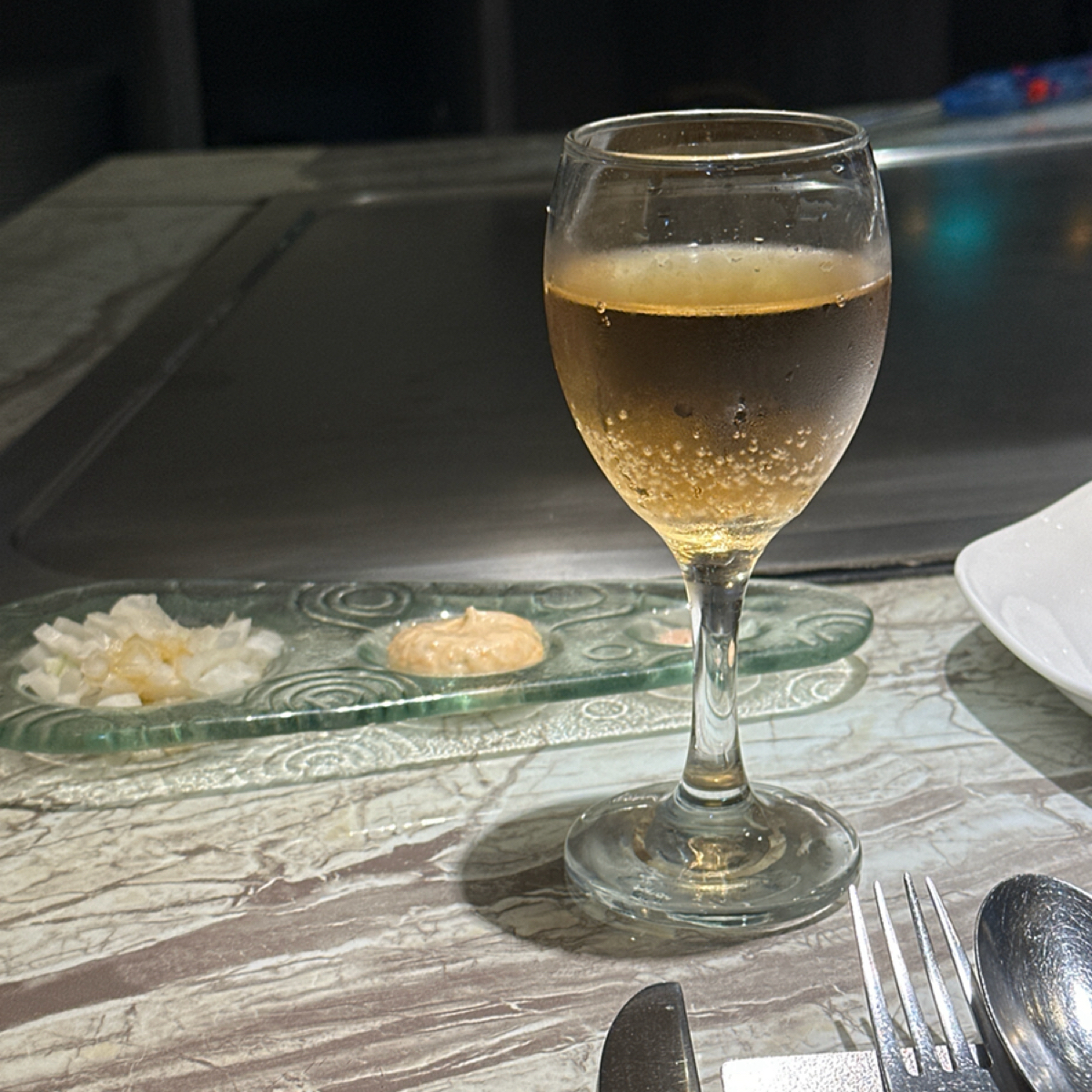 Meal image of 夏慕尼新香榭鐵板燒 台南永華店: 餐前氣泡飲 shot by Luna一枚小吃貨