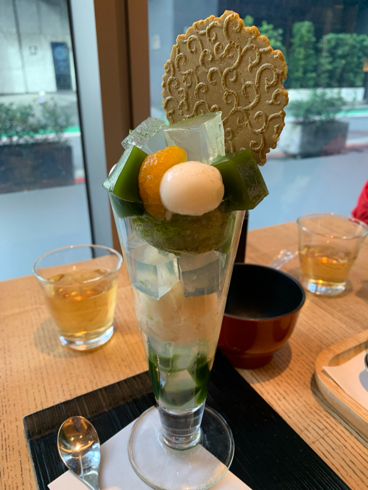 京都伊藤久右衛門 台灣海外直營店 のレストランの写真：宇治抹茶芭菲（拿掉鮮奶油），特色是含有最多種抹茶相關甜點，算是具飽足感的一道甜品了，再加 40 元還 byFood Scouter 