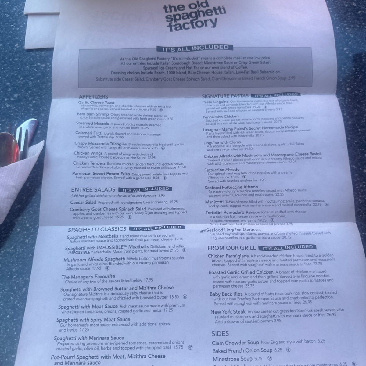 Menu image of The Old Spaghetti Factory:  shot by DeniseWang