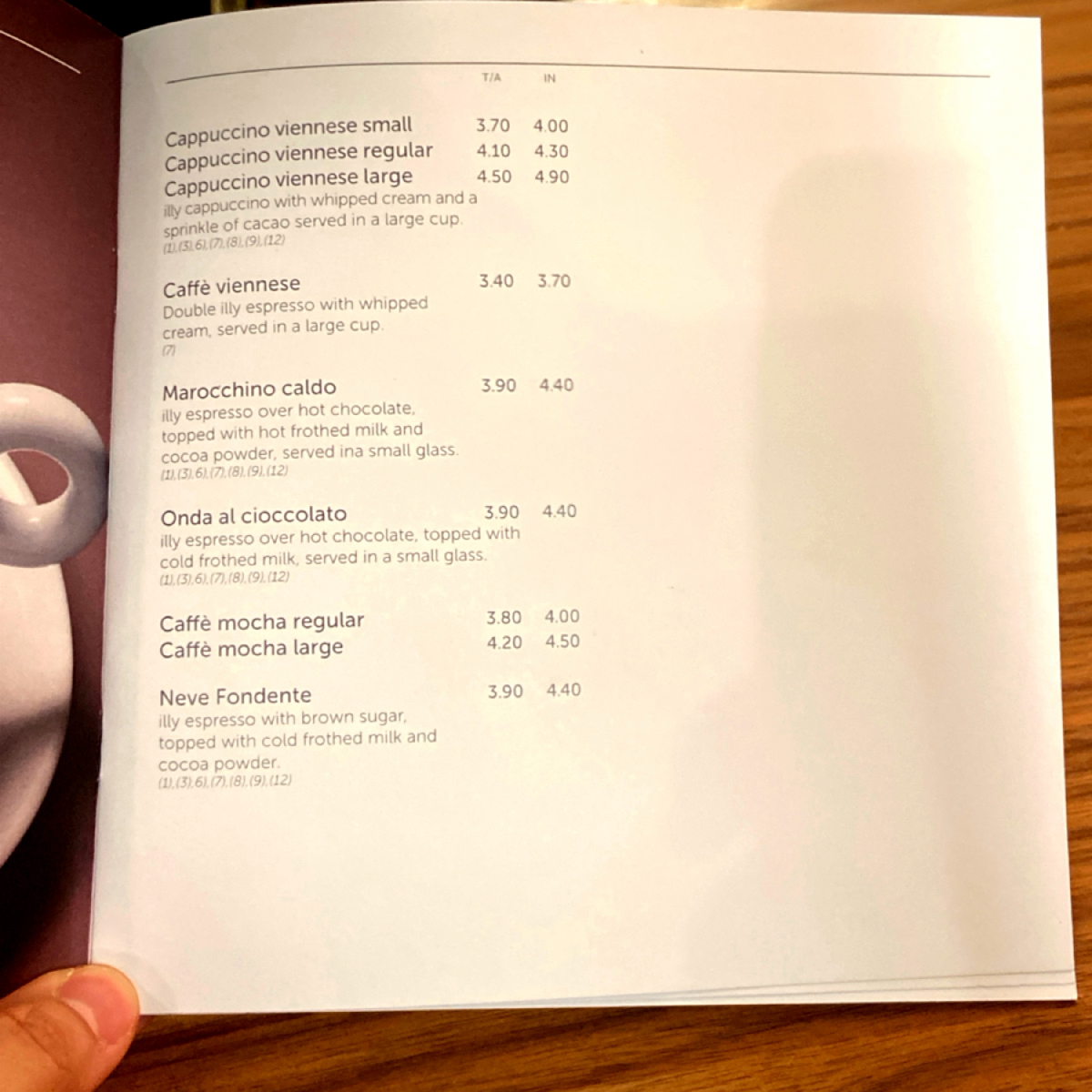 illy Caffè 的菜單照片在 Fooday 美食社群 | 找餐廳不踩雷，最真實的美食 App
