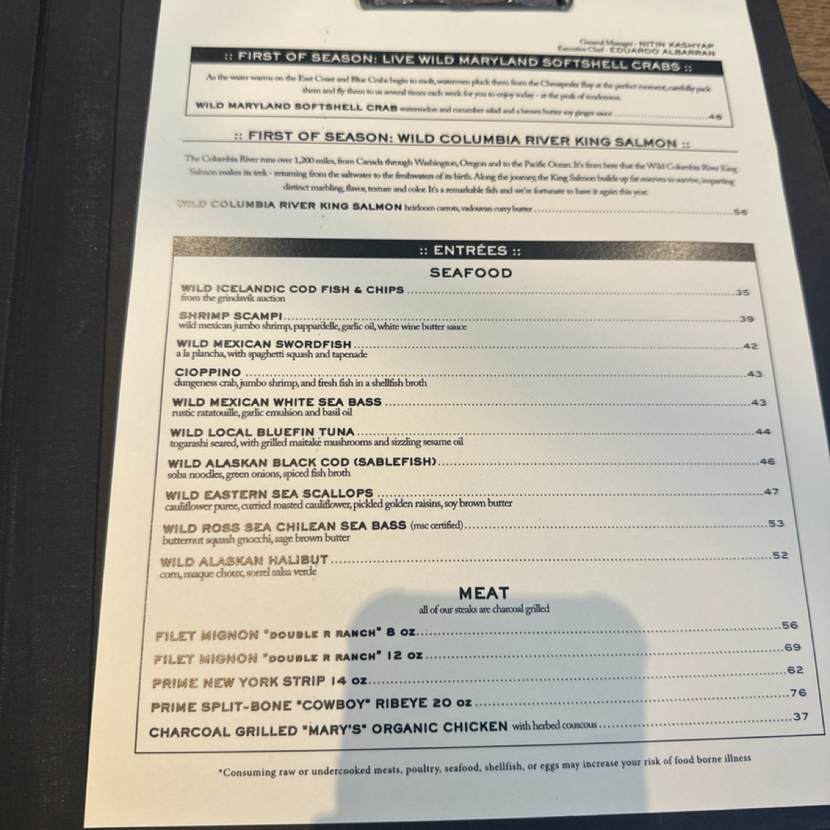 Menu image of Water Grill:  shot by DeniseWang
