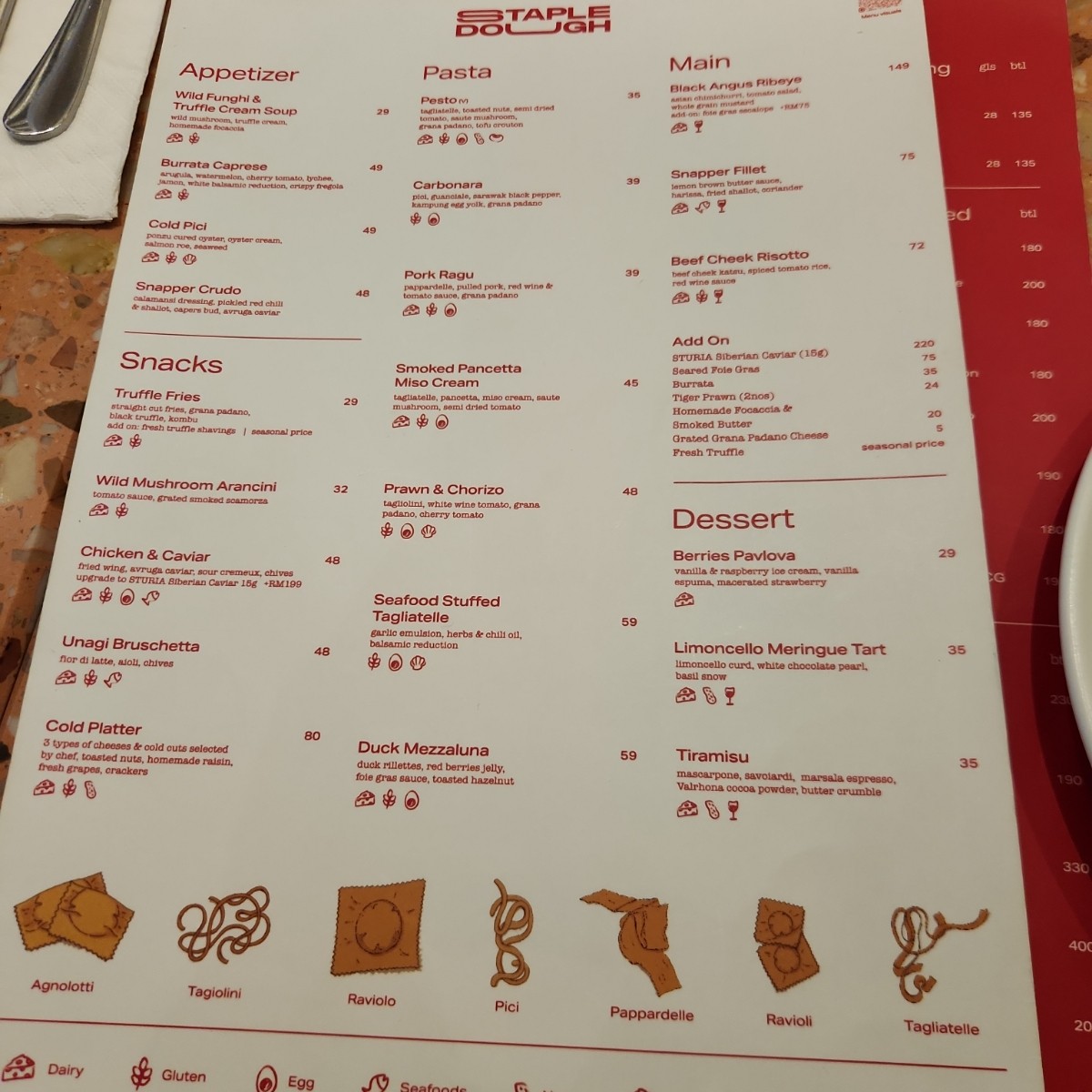 Menu image of Staple Dough: Food Menu shot by blacktaiko