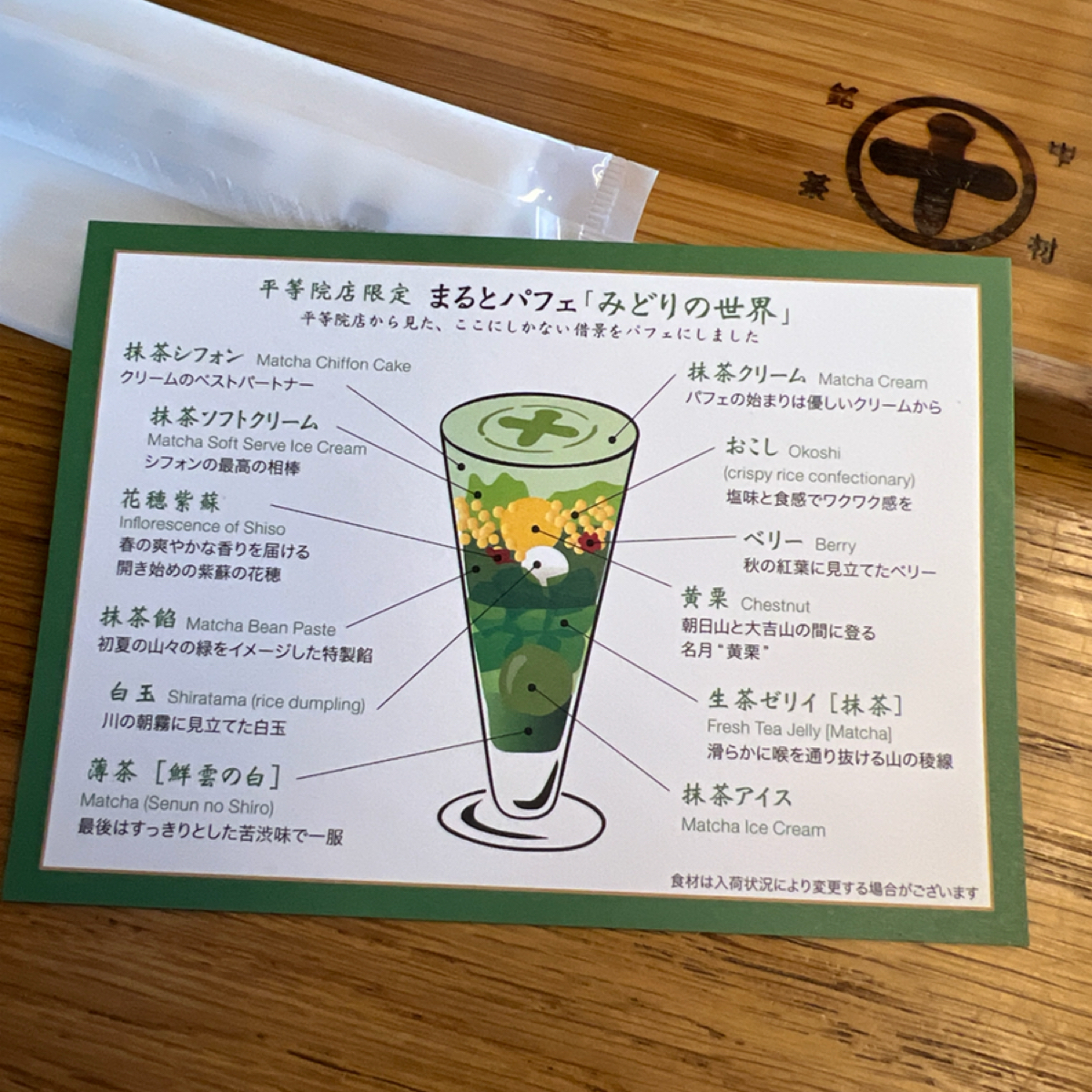 中村藤吉 平等院店 の雰囲気の写真：小卡可以看裡面的配料
層次很豐富 by七咪 