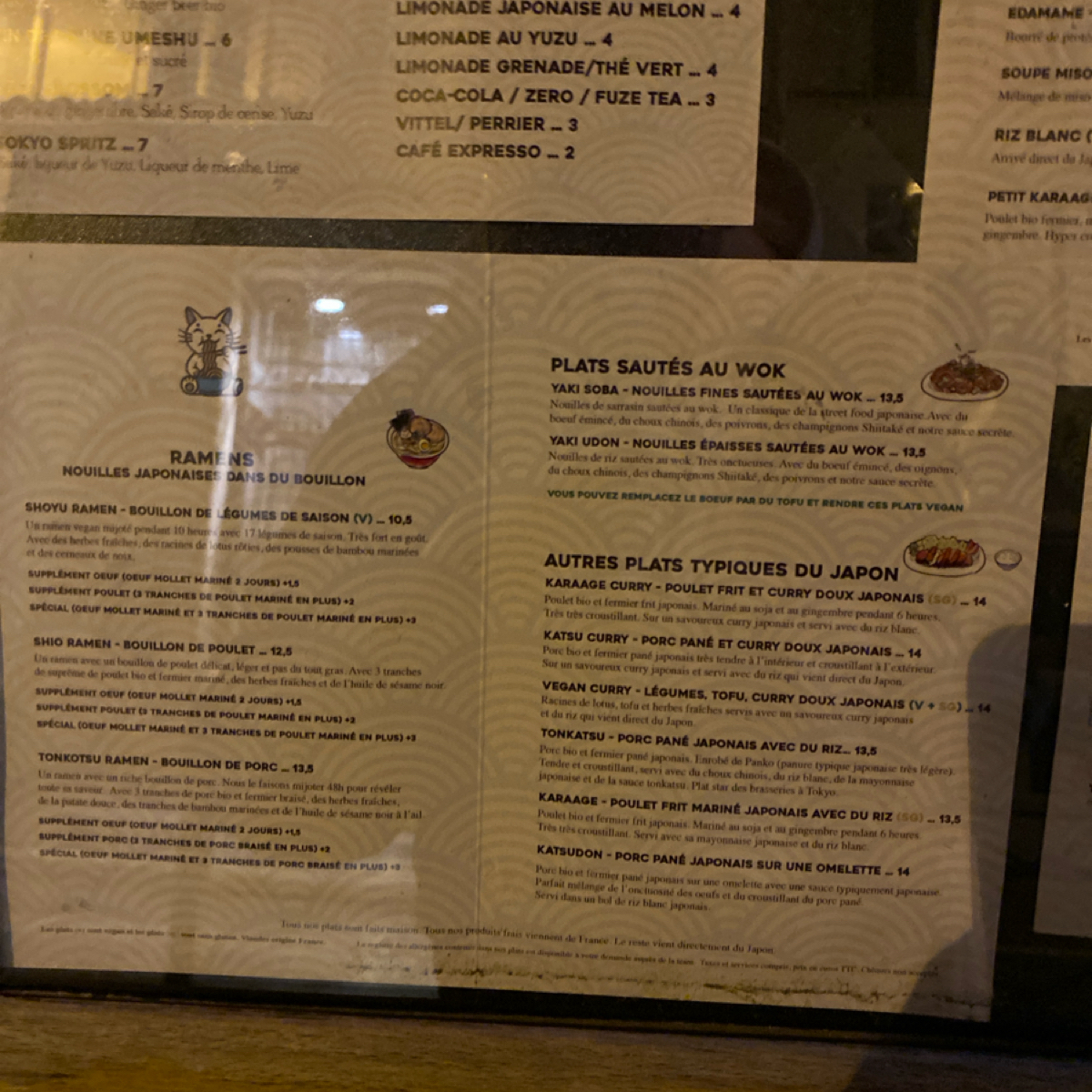 Menu image of Neko Ramen: Basically ramen of 3 flavors for soup: shoyu(醬油, s shot by wei