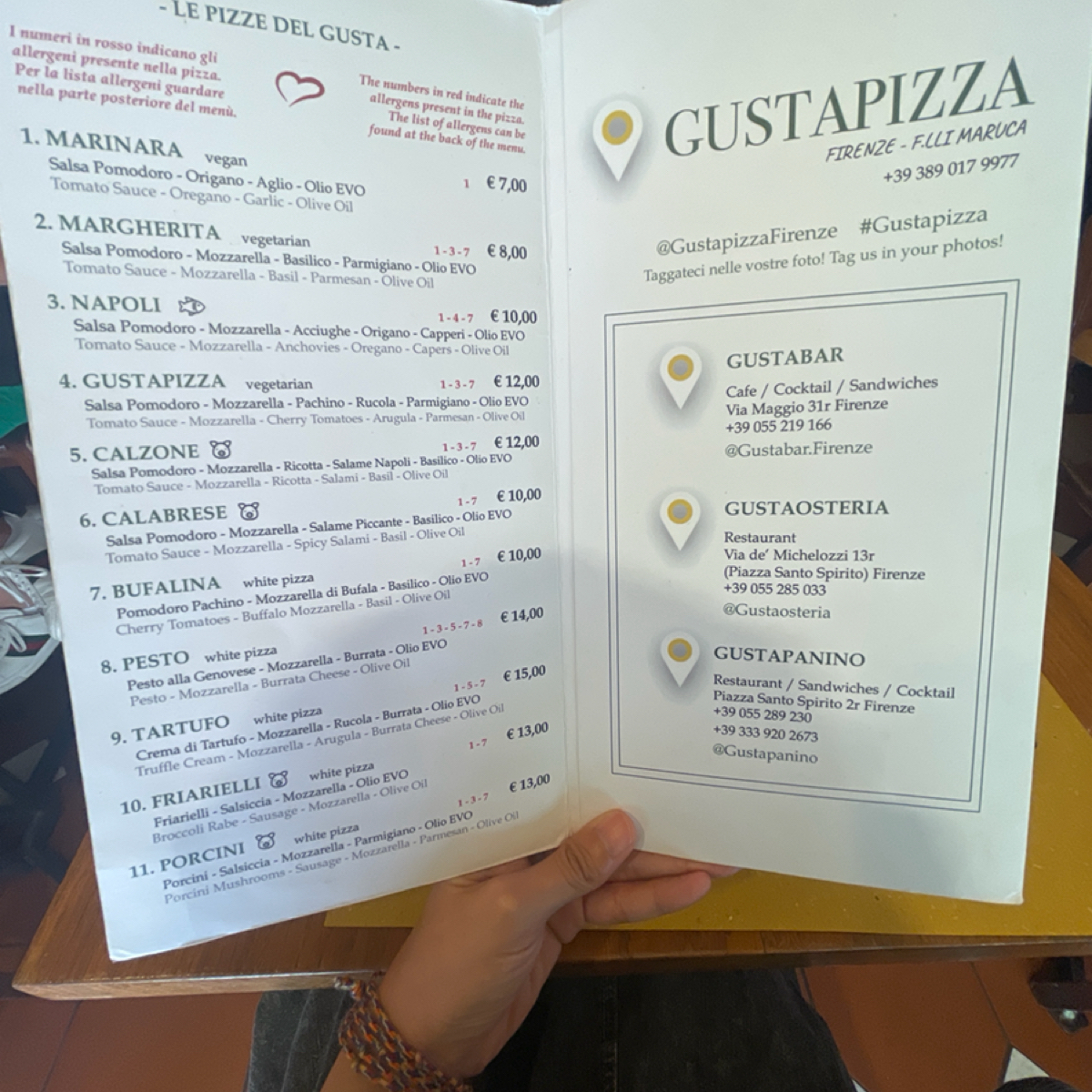 Menu image of GUSTA PIZZA: 菜單 shot by 乃子過日子