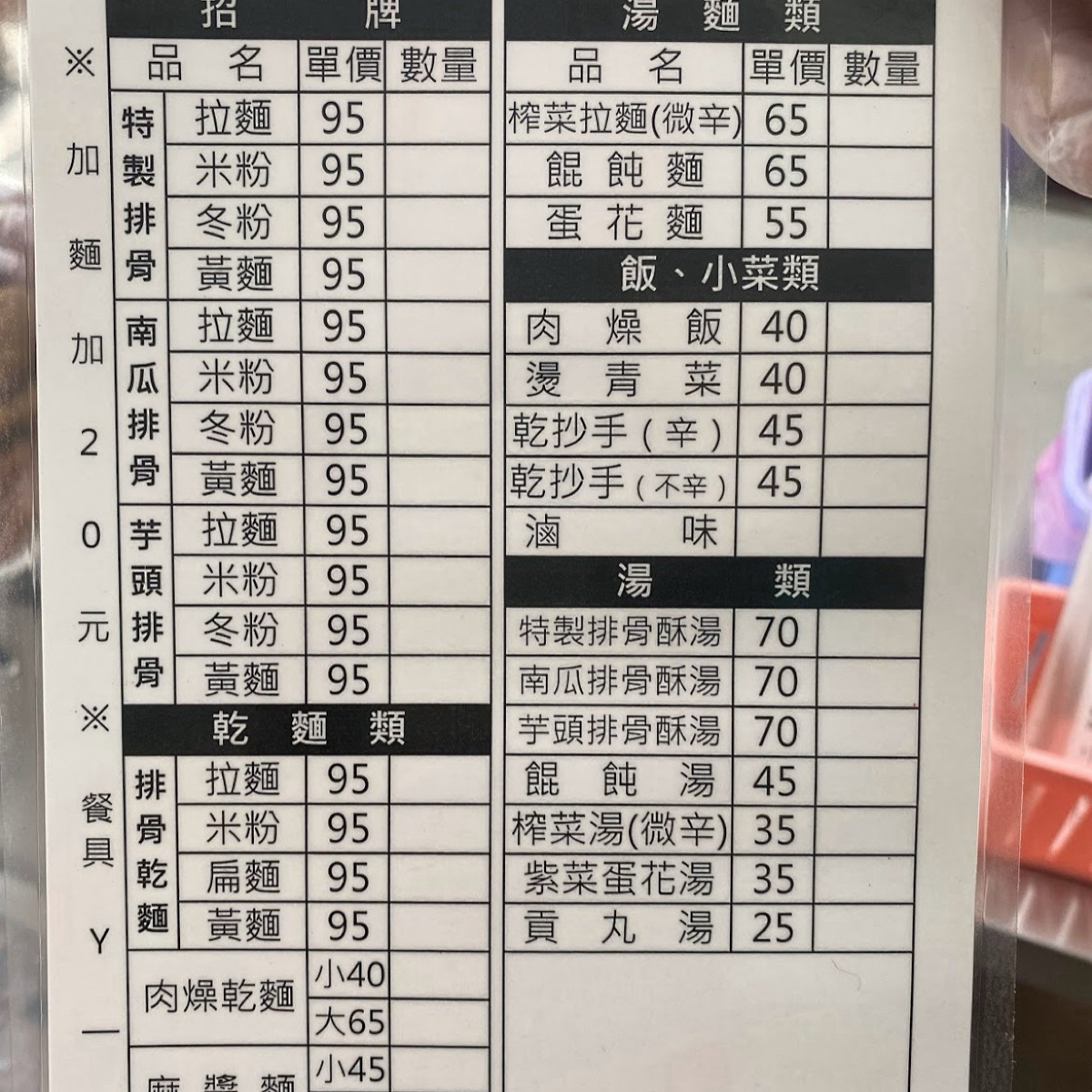 上鼎排骨酥麵 的菜單圖片： 由龍龖龘 拍攝