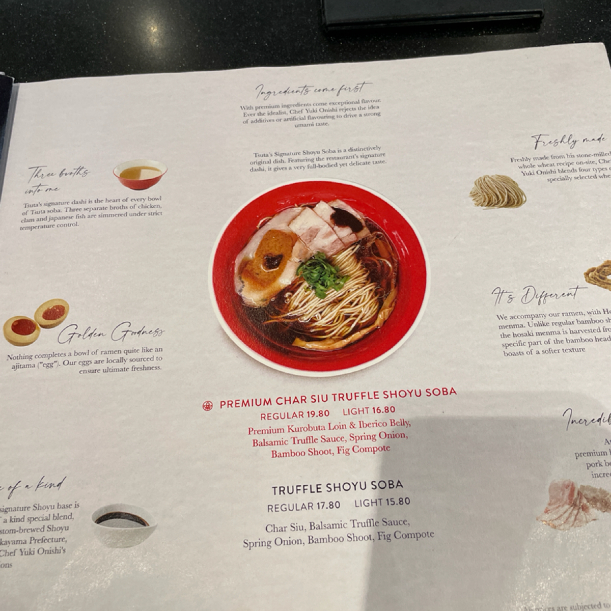 Menu image of Tsuta Japanese Soba Noodles - Jewel Changi Airport:  shot by Dixon