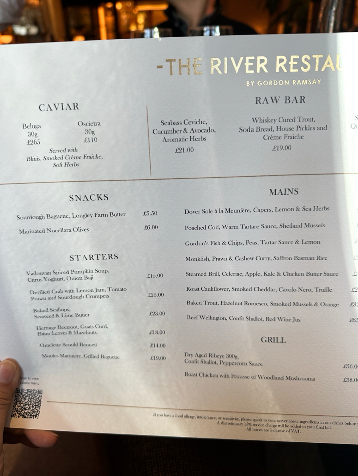 The River Restaurant by Gordon Ramsay 的菜單圖片： 由DeniseWang 拍攝
