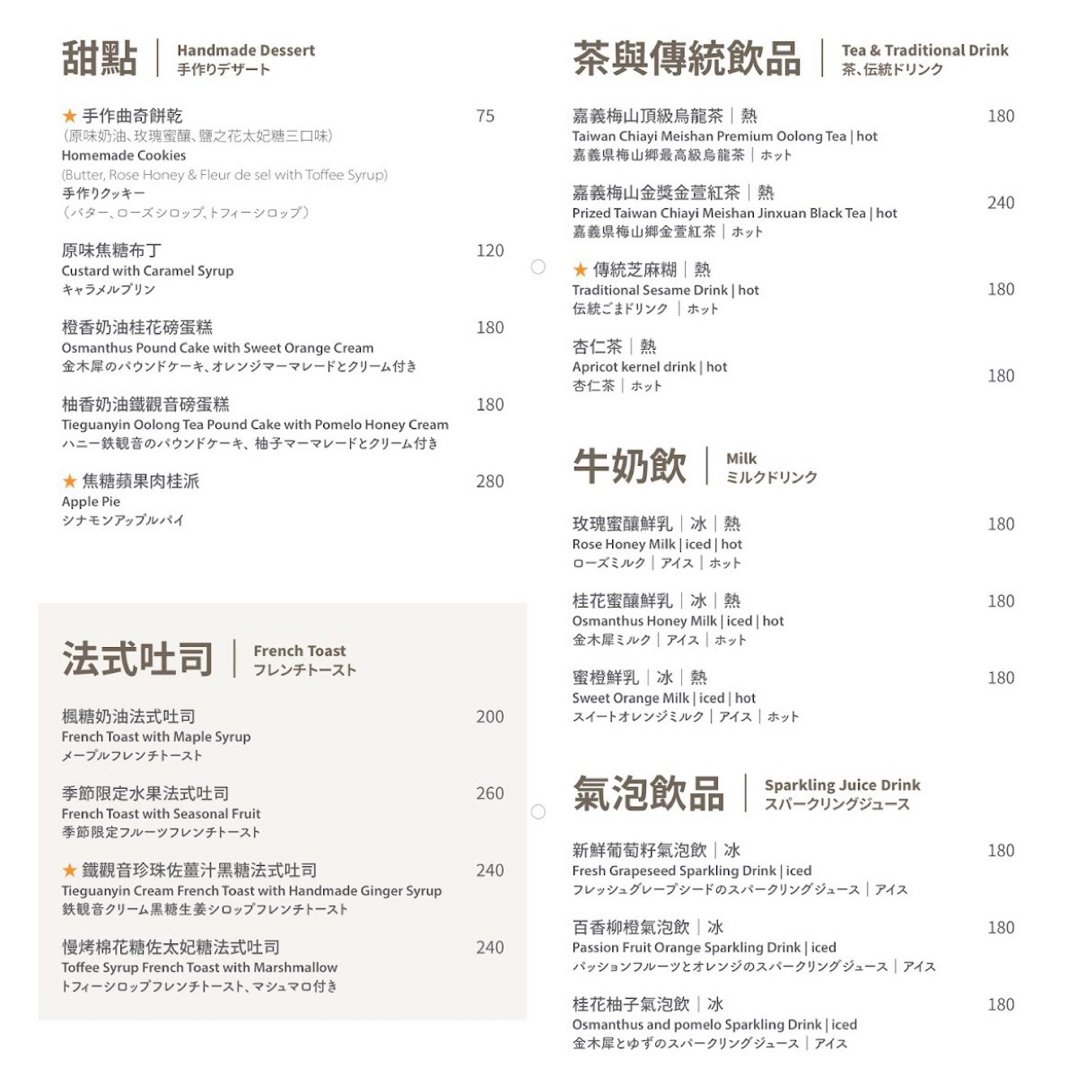 Menu image of 森高砂咖啡館｜中山店:  shot by 小藍的美食心得報告