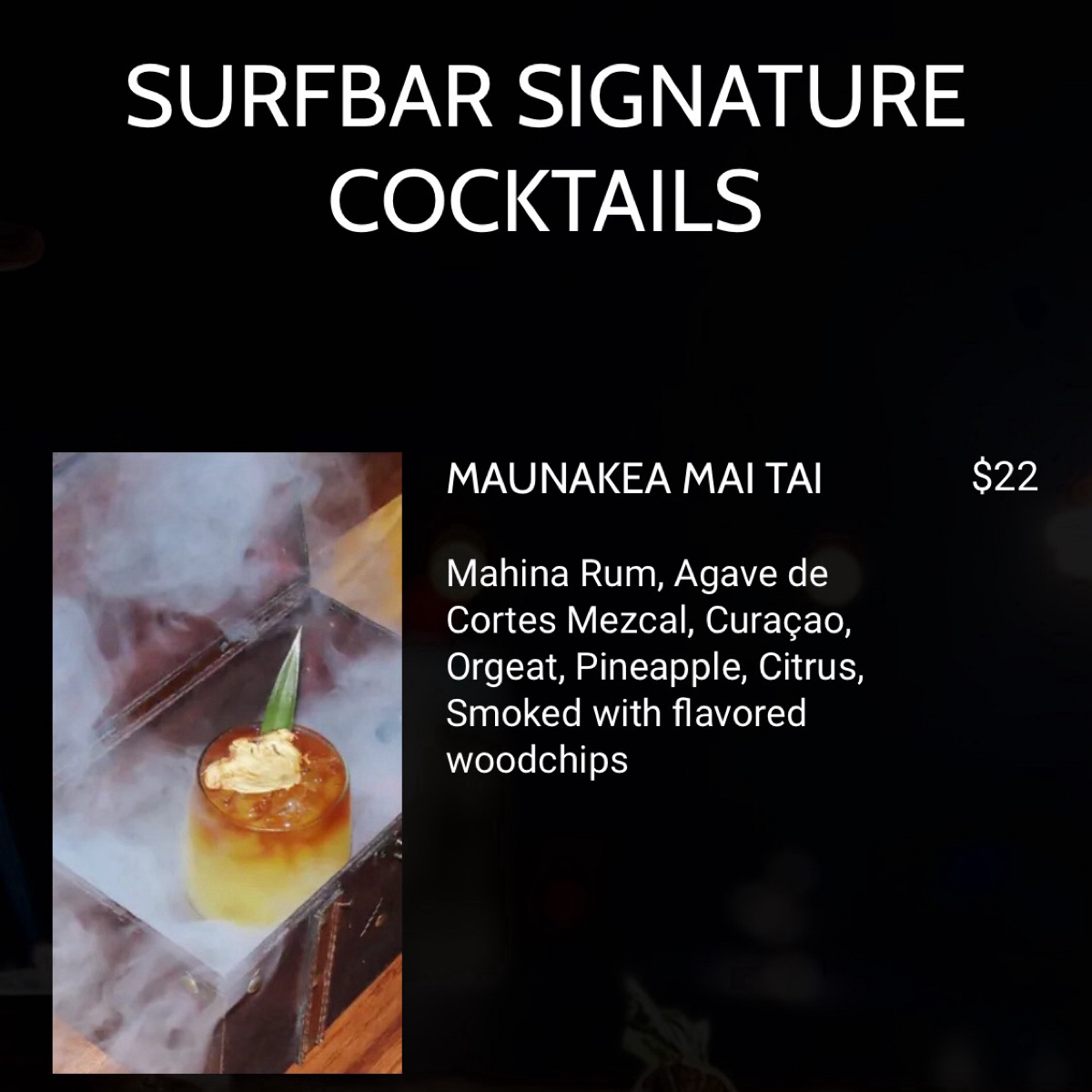 Menu image of Surf Bar Waikiki:  shot by Yo