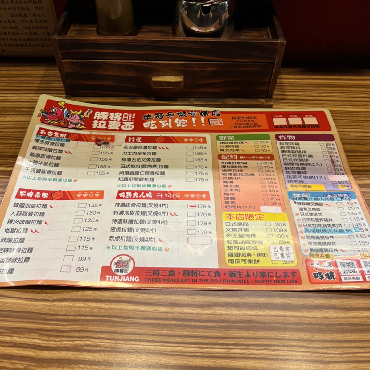 Menu image of 豚將拉麵 新北八里:  shot by 錢多多