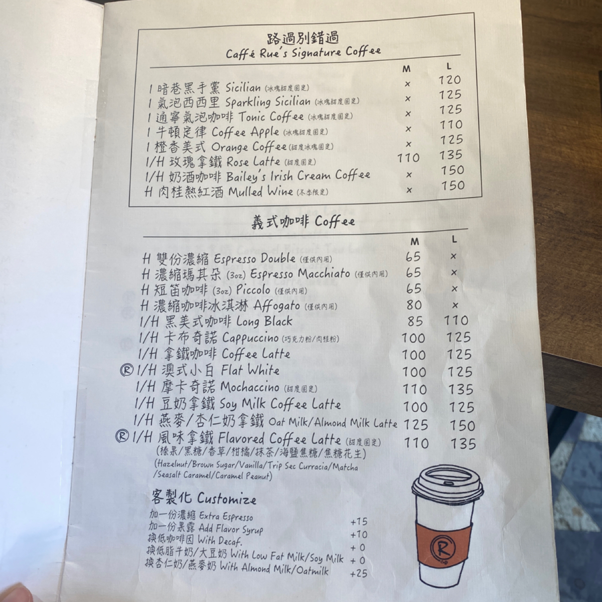 Menu image of CafféRue Dazhi 路口加啡 大直店:  shot by 小羊的食記 JFGT