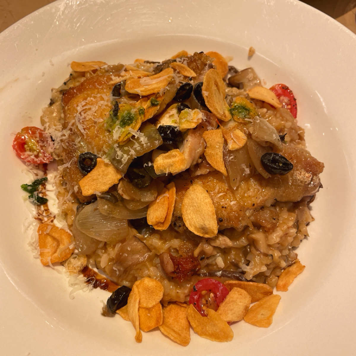 Meal image of Neverland Lite: 義式橄欖雞佐紅酒汁燉飯 $390（單點價）

本次聚餐公認點的最成功（最好吃）的料理。

每一個味道 shot by 一刻又一嗑