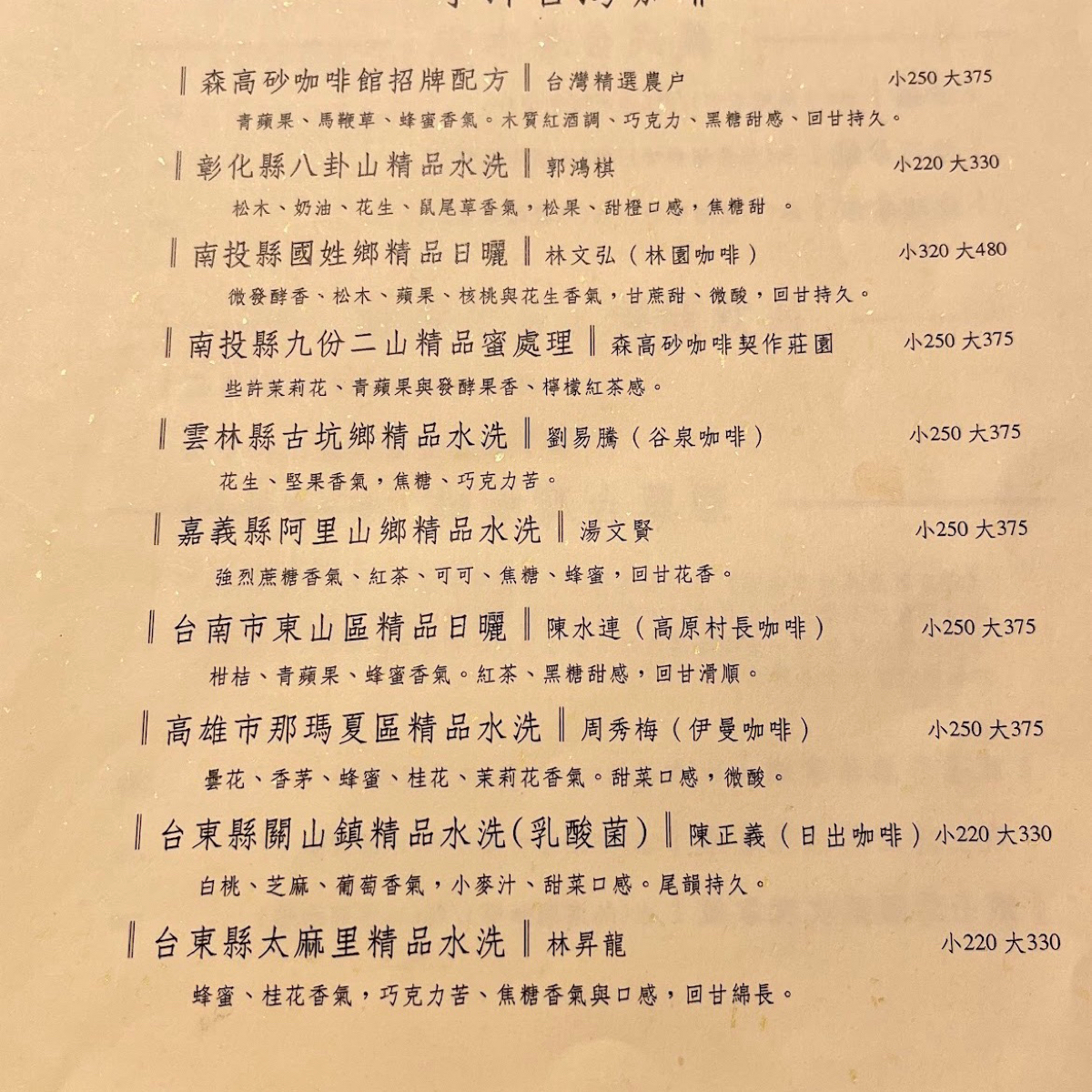 Menu image of 森高砂咖啡館｜中山店:  shot by 小藍的美食心得報告