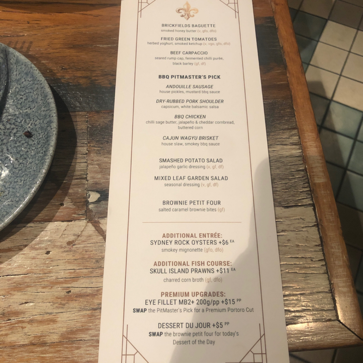 Menu image of NOLA Smokehouse and Bar - Barangaroo:  shot by SUP3