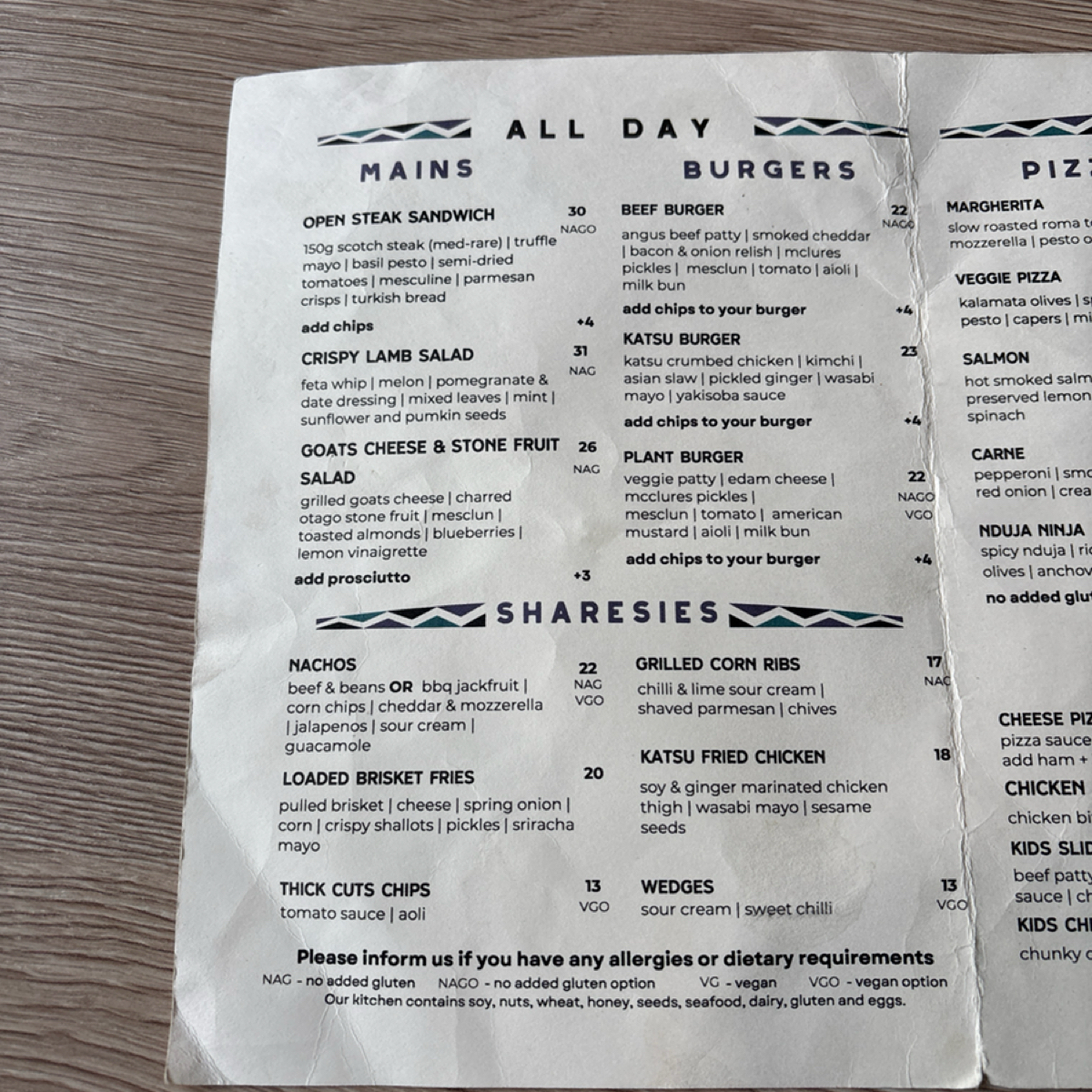 Menu image of Kai Whakapai Eatery &amp; Craft Beer Bar:  shot by BW