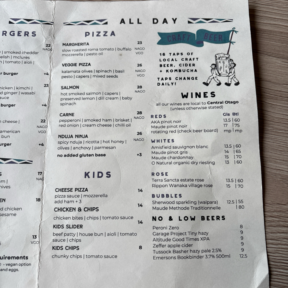 Menu image of Kai Whakapai Eatery &amp; Craft Beer Bar:  shot by BW
