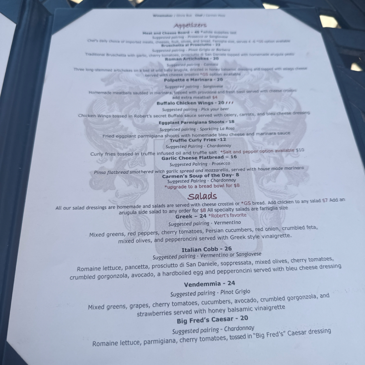 Menu image of Mama Rosa&#39;s Trattoria:  shot by DeniseWang