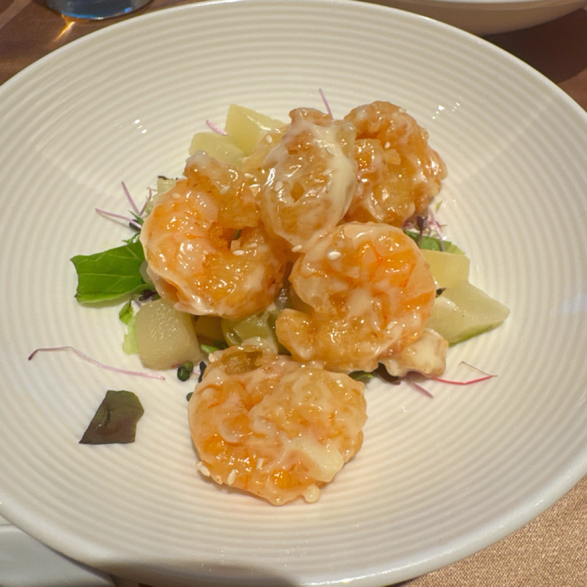 Meal image of 禧粵樓中餐廳: 蔬果沙律蝦球 shot by 跟著小胖吃胖胖