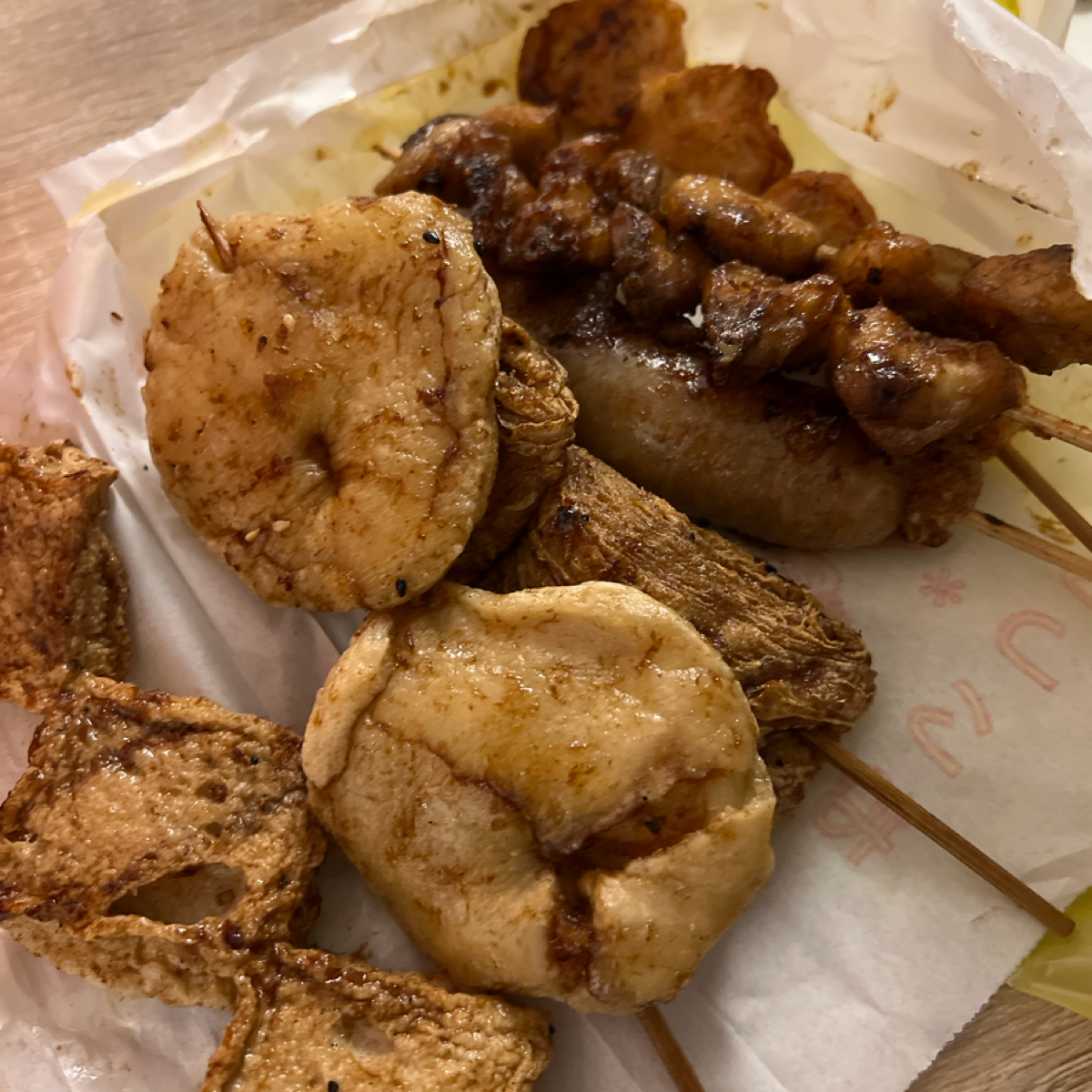 Meal image of 木子串燒: 百頁豆腐、甜不辣、豆包、糯米腸 shot by chia