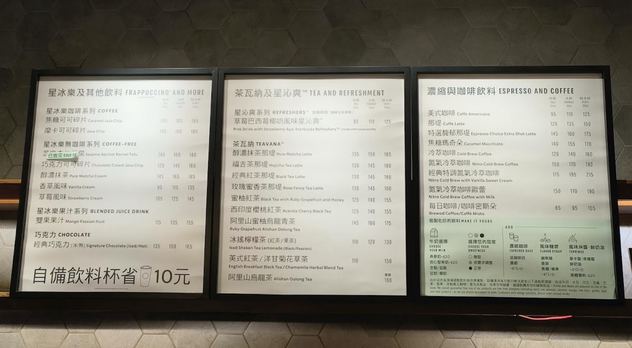 Menu image of STARBUCKS 新竹大魯閣門市:  shot by Christy