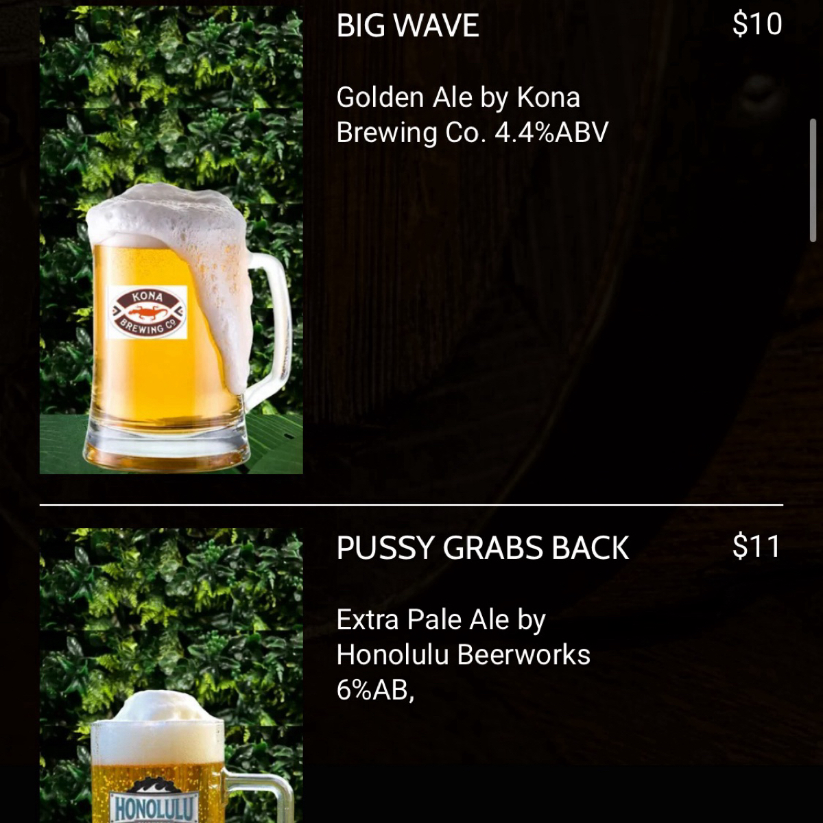 Menu image of Surf Bar Waikiki:  shot by Yo