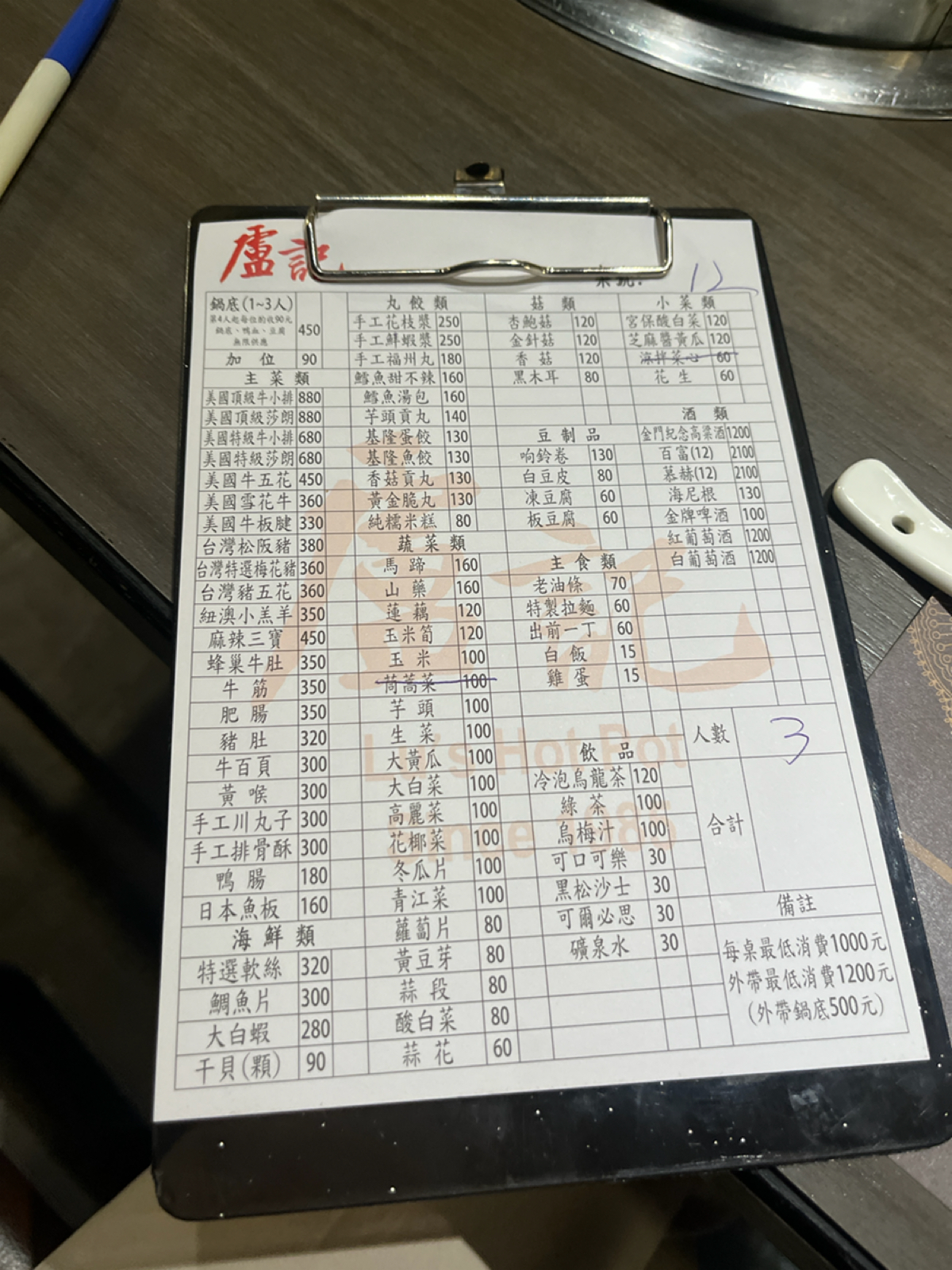 盧記麻辣火鍋 的菜單圖片： 由meimei  拍攝