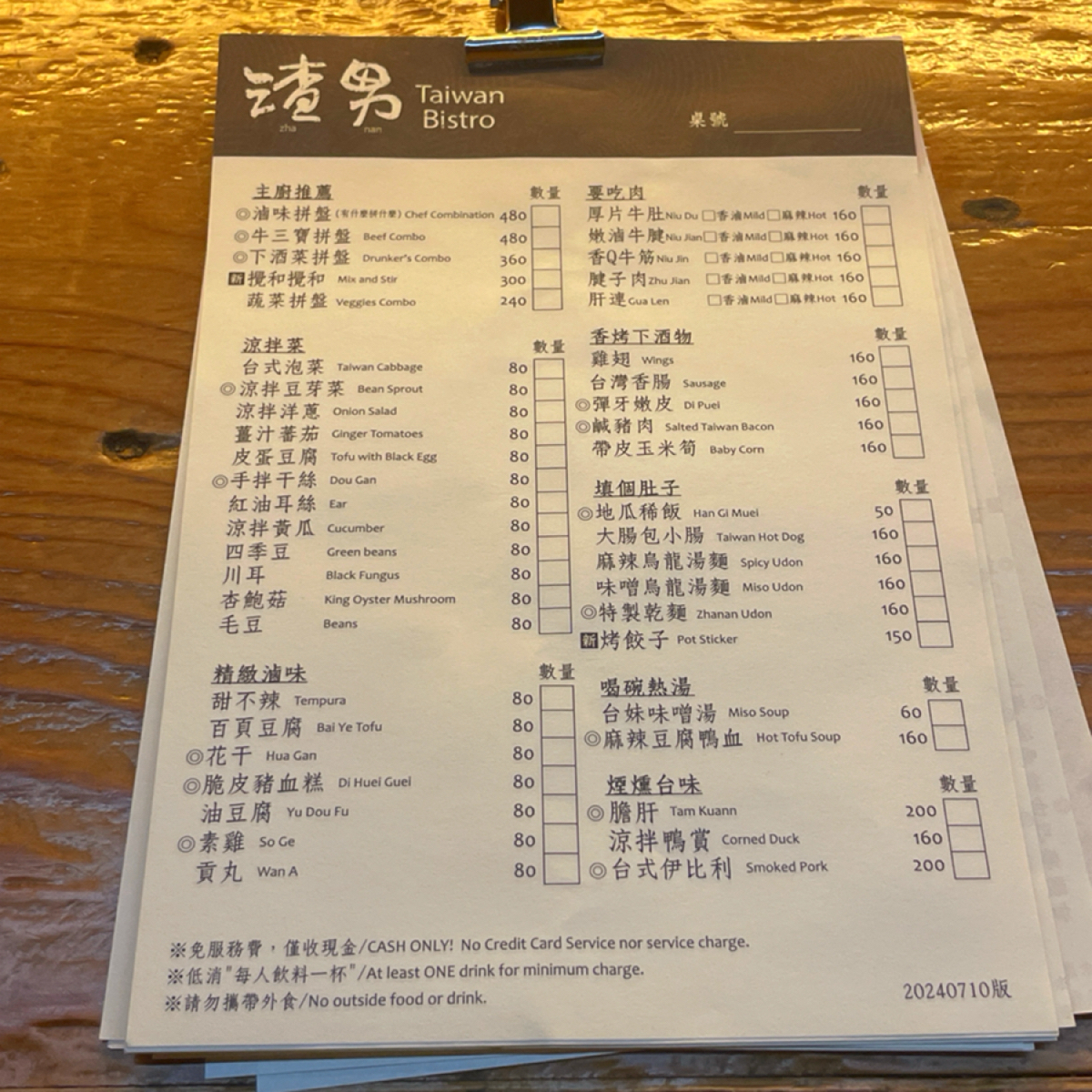 Menu image of 渣男 Taiwan Bistro  信義一渣:  shot by HIH J