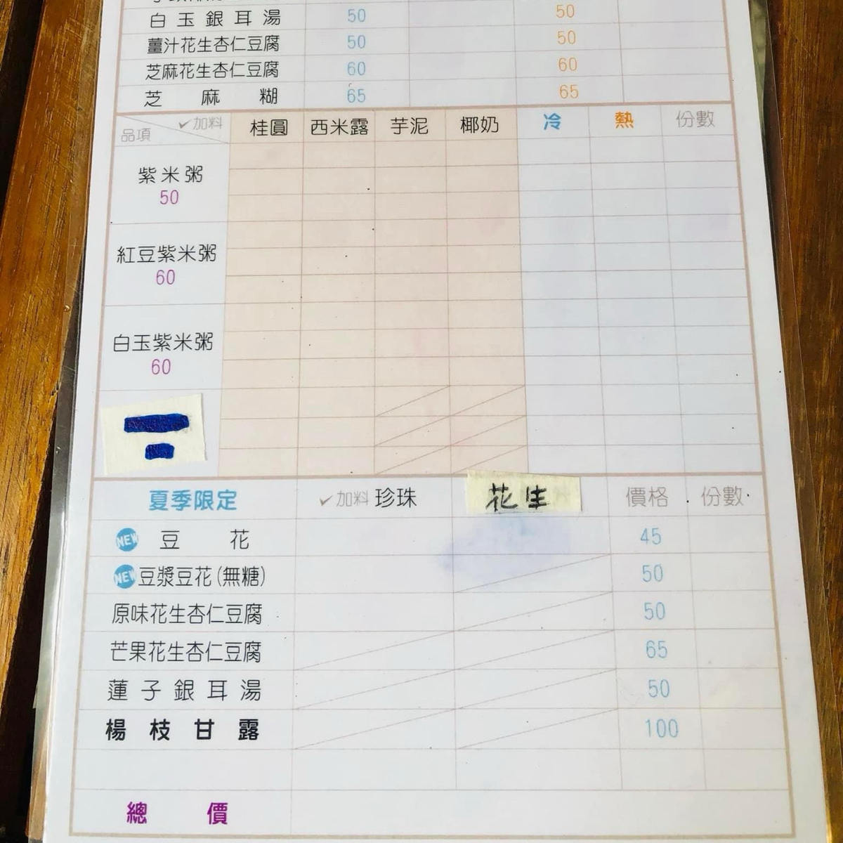 甜可養生甜品店 的菜單圖片： 由JYYY 拍攝