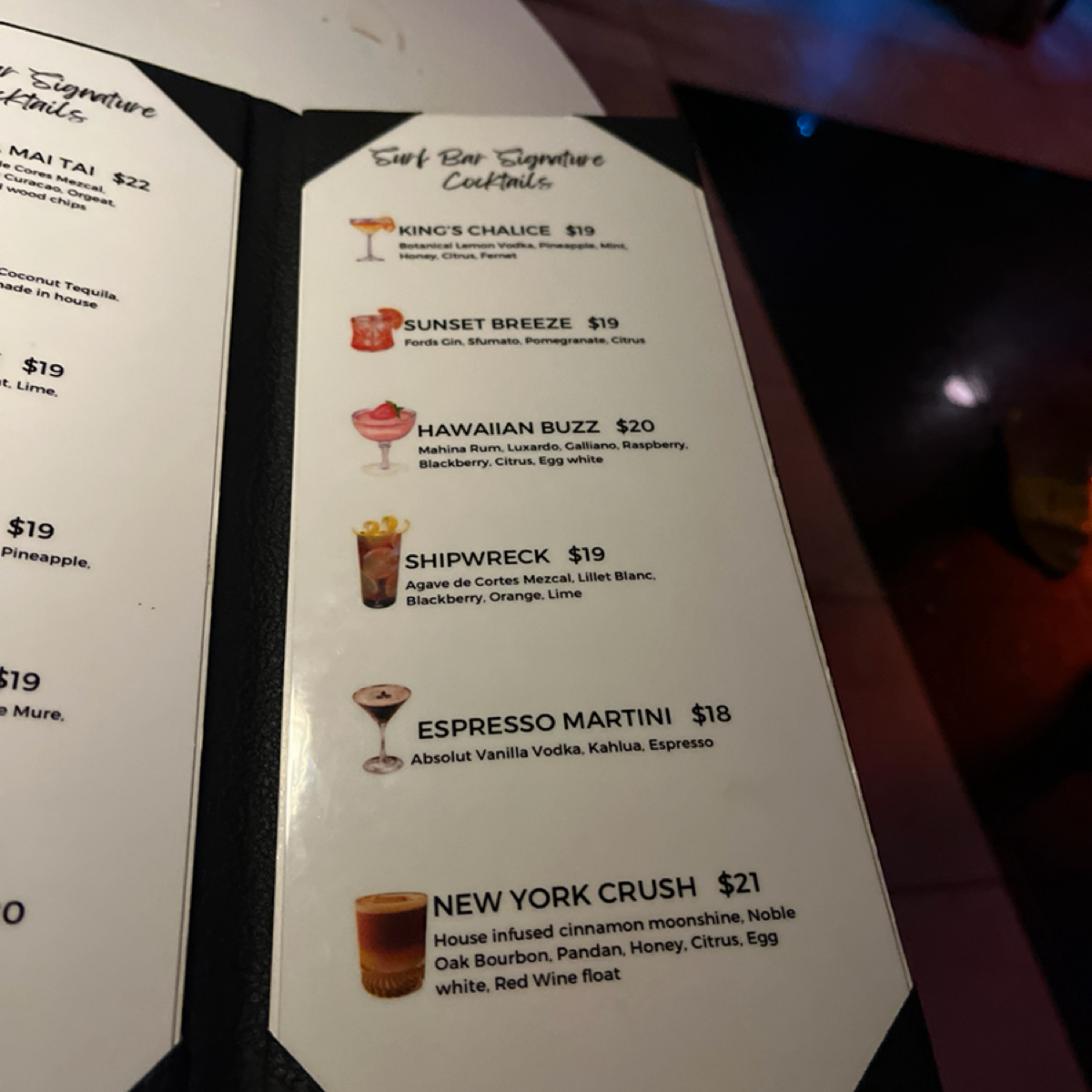Menu image of Surf Bar Waikiki:  shot by Yo