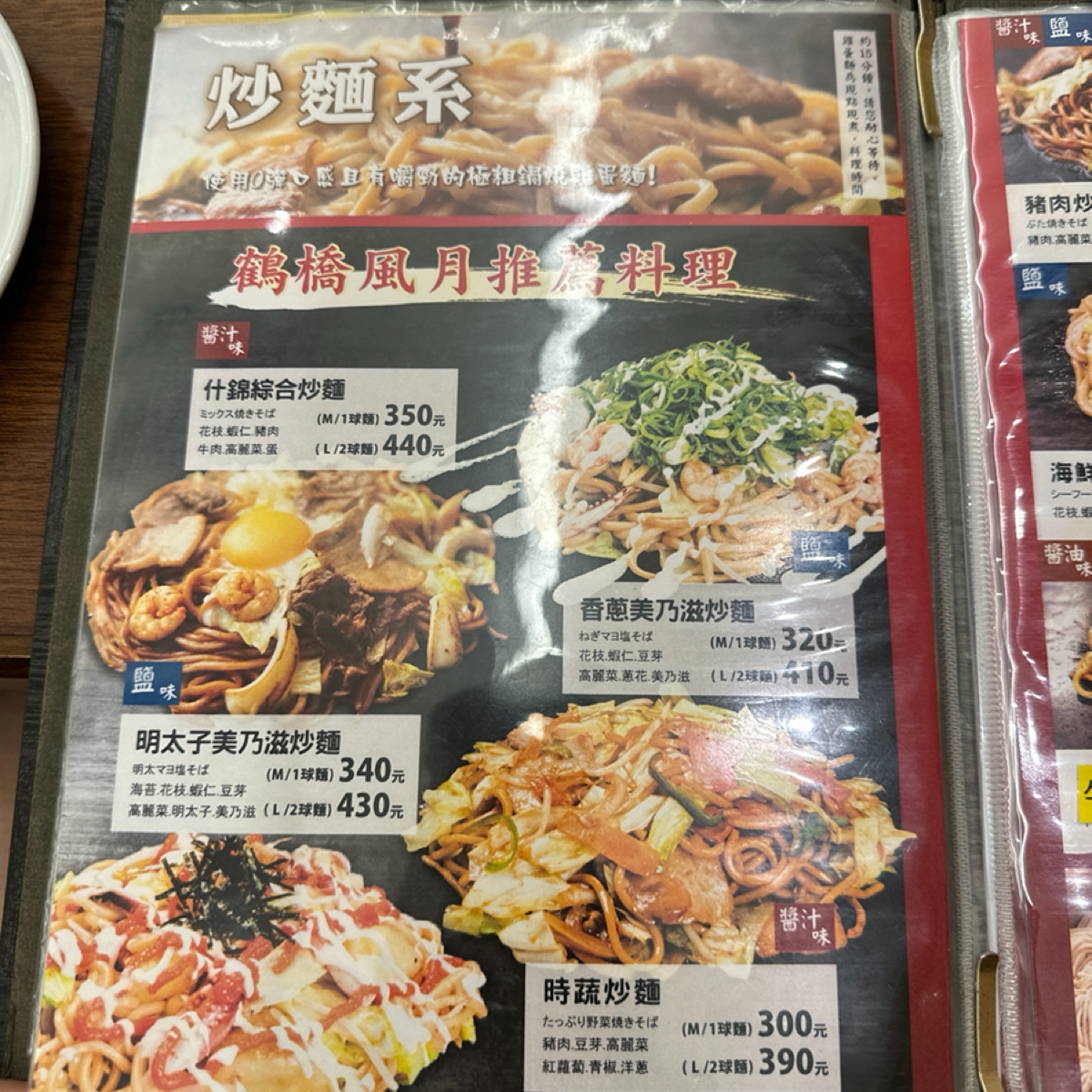 Menu image of 鶴橋風月大阪燒 台南三井店:  shot by 釋晨