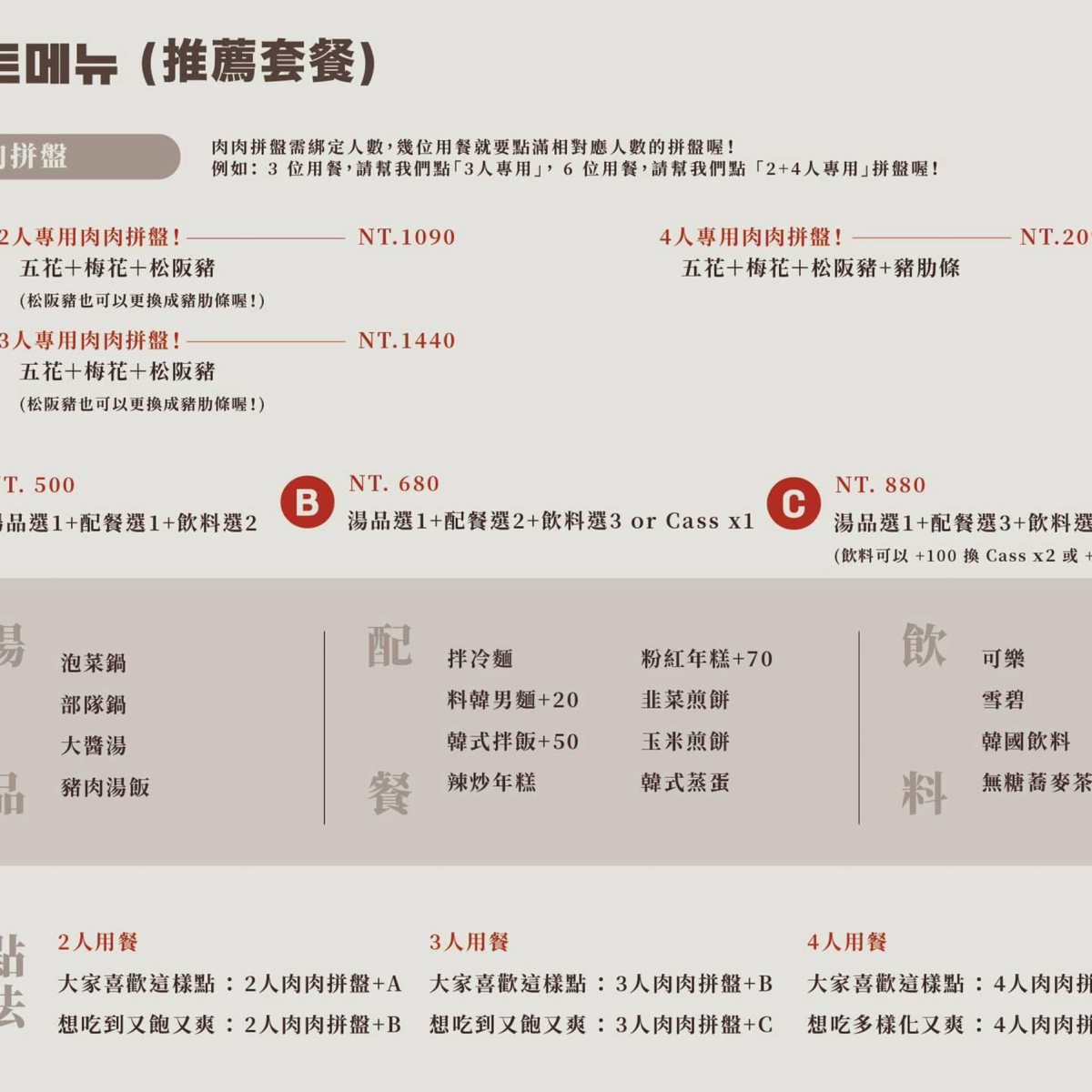 Menu image of 料韓男2號店明曜店 韓國熟成烤五花肉:  shot by max yang