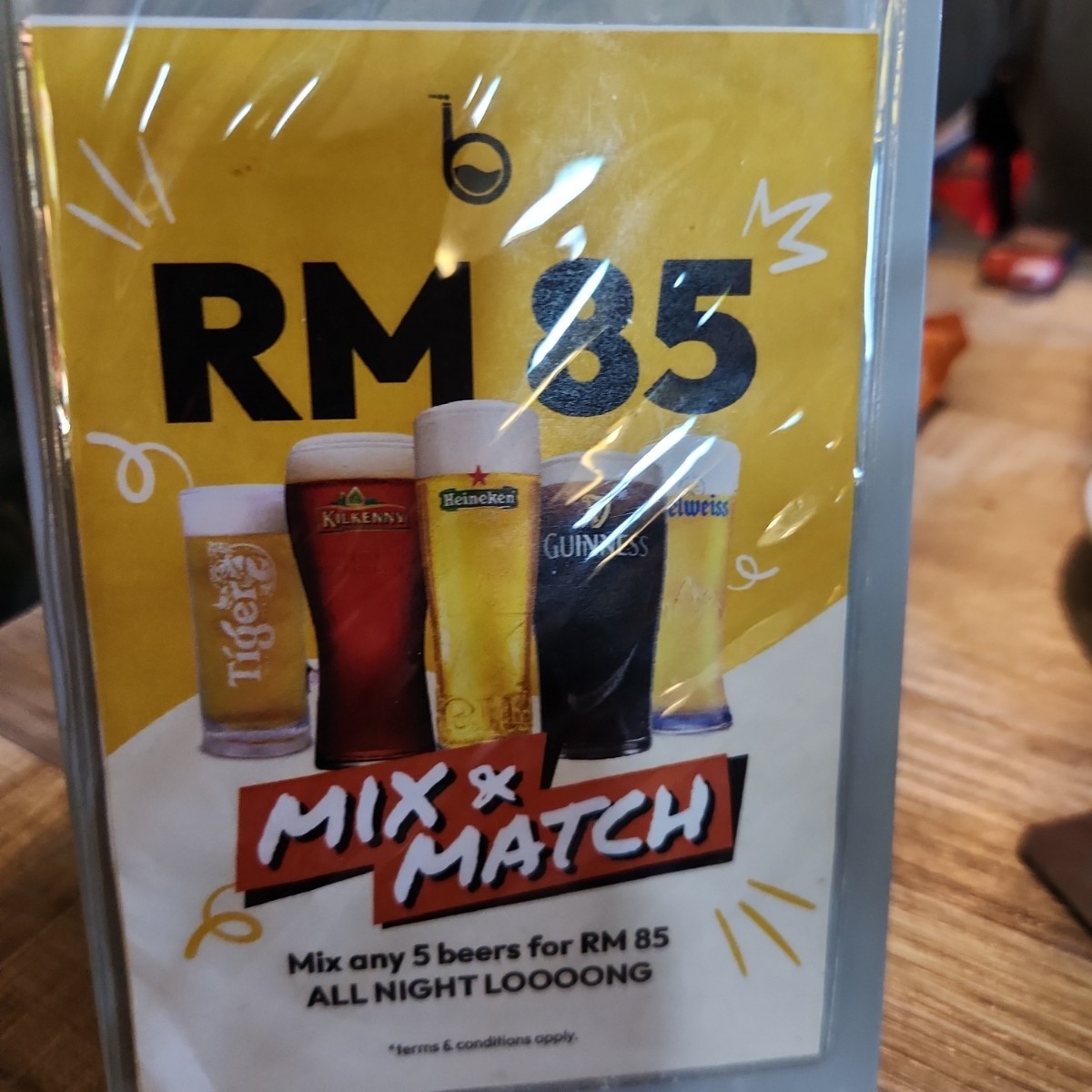Menu image of The Beef Factory Sunway Giza: have tiger, kilmenney, heinekken, guinesss and eld shot by blacktaiko