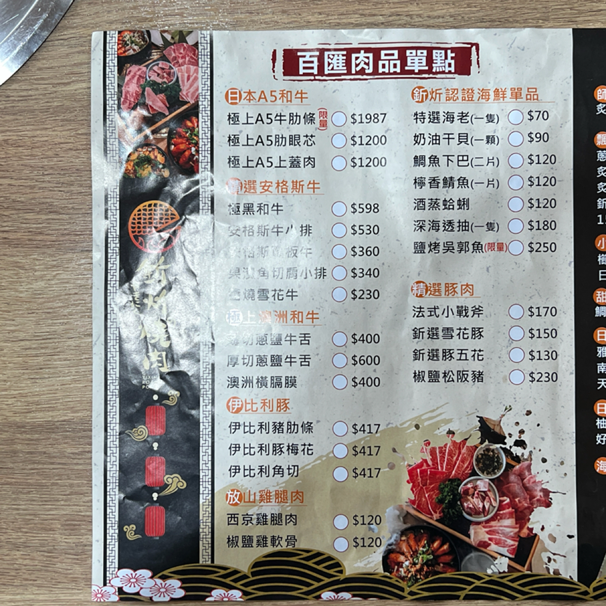 Menu image of 釿炘燒肉:  shot by Kevin
