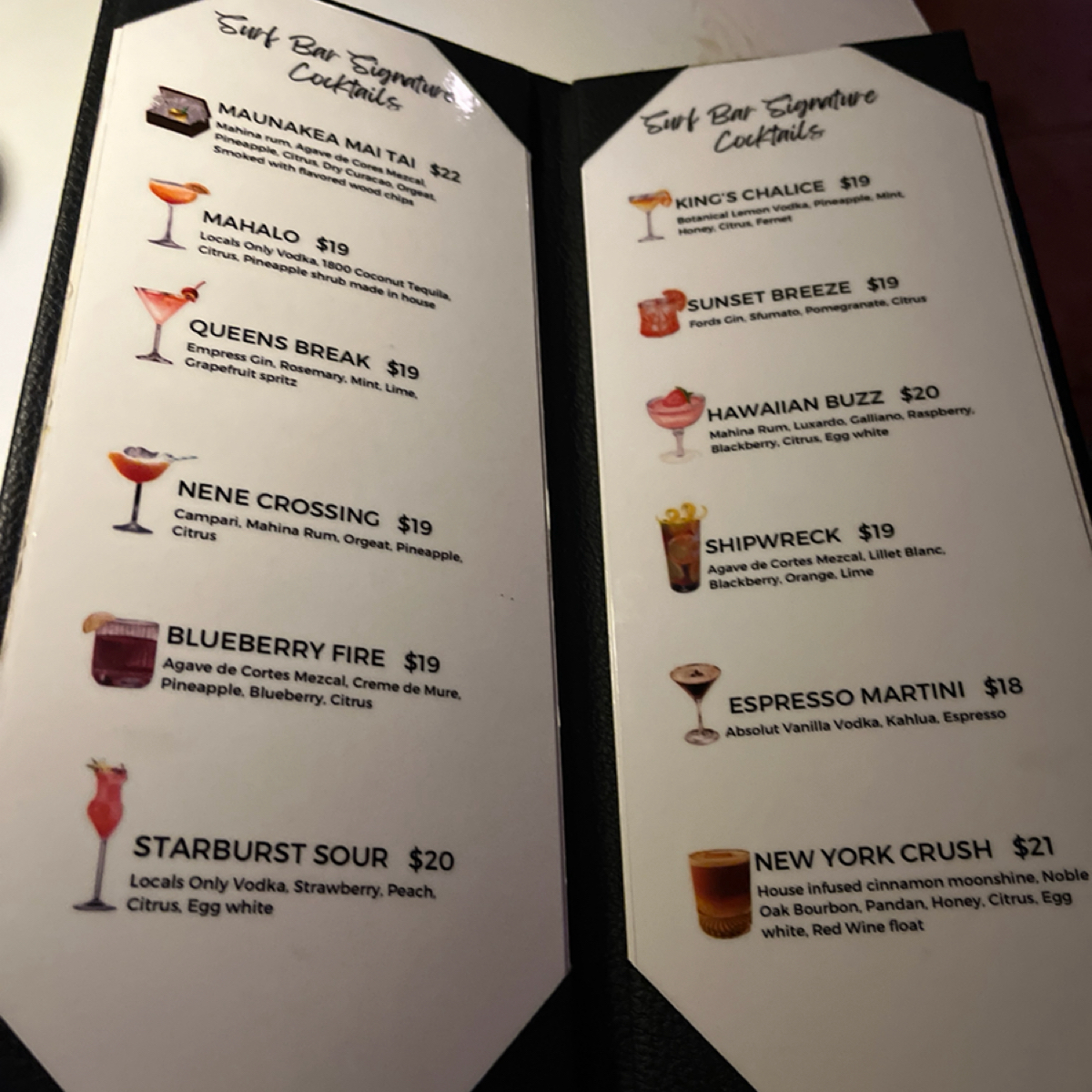 Menu image of Surf Bar Waikiki:  shot by Yo
