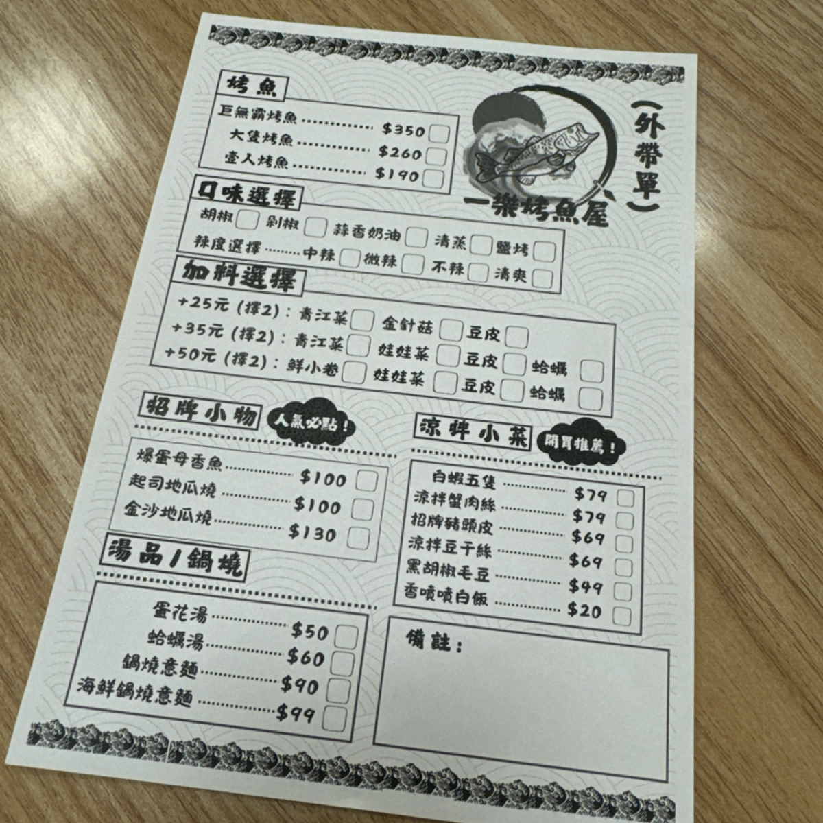 Menu image of 一樂烤魚屋:  shot by 三口元