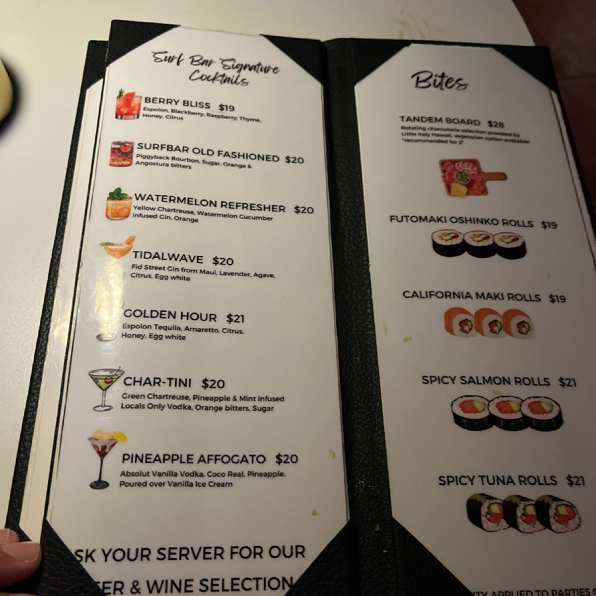 Menu image of Surf Bar Waikiki:  shot by Yo