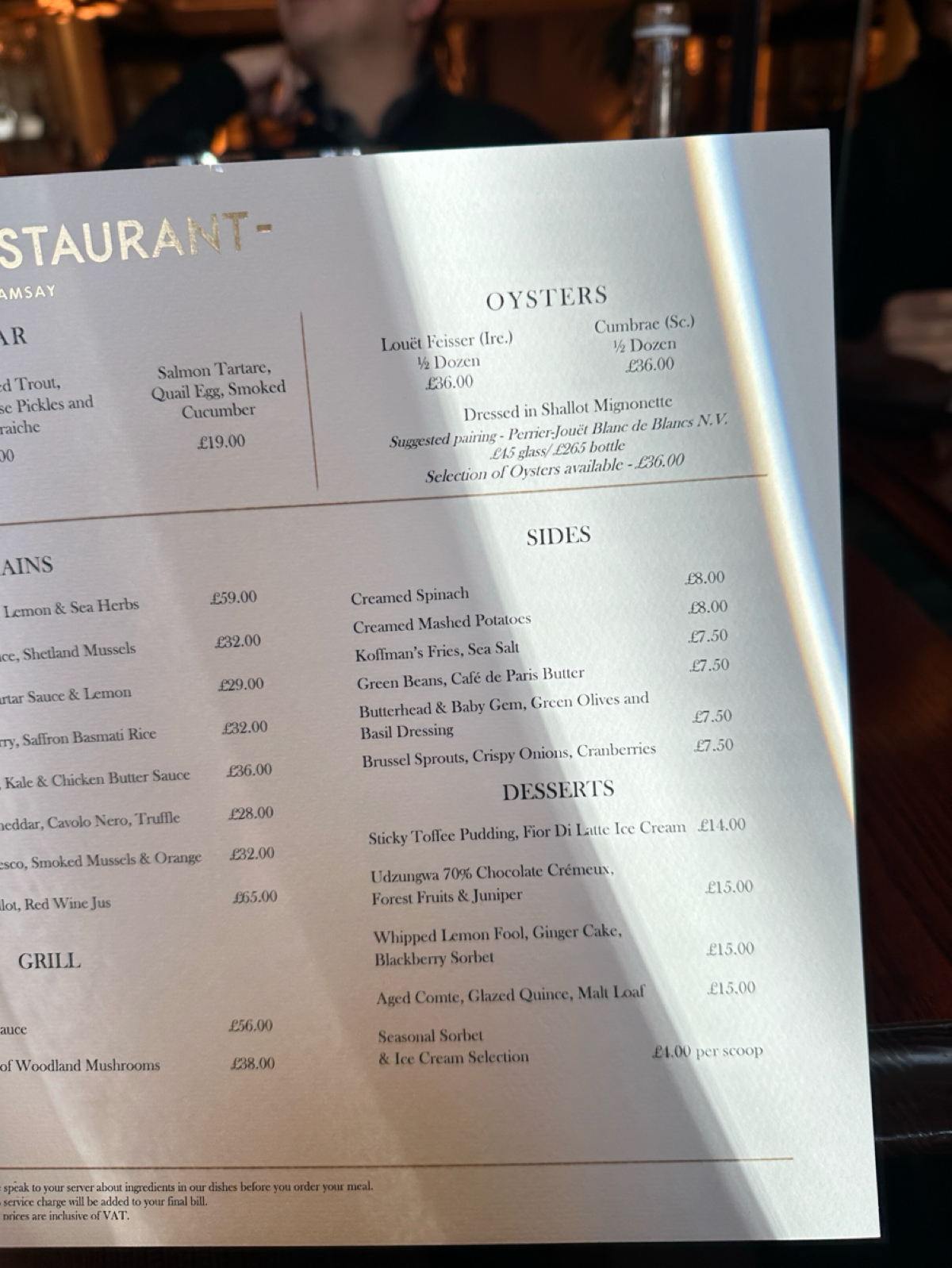 The River Restaurant by Gordon Ramsay 的菜單圖片： 由DeniseWang 拍攝