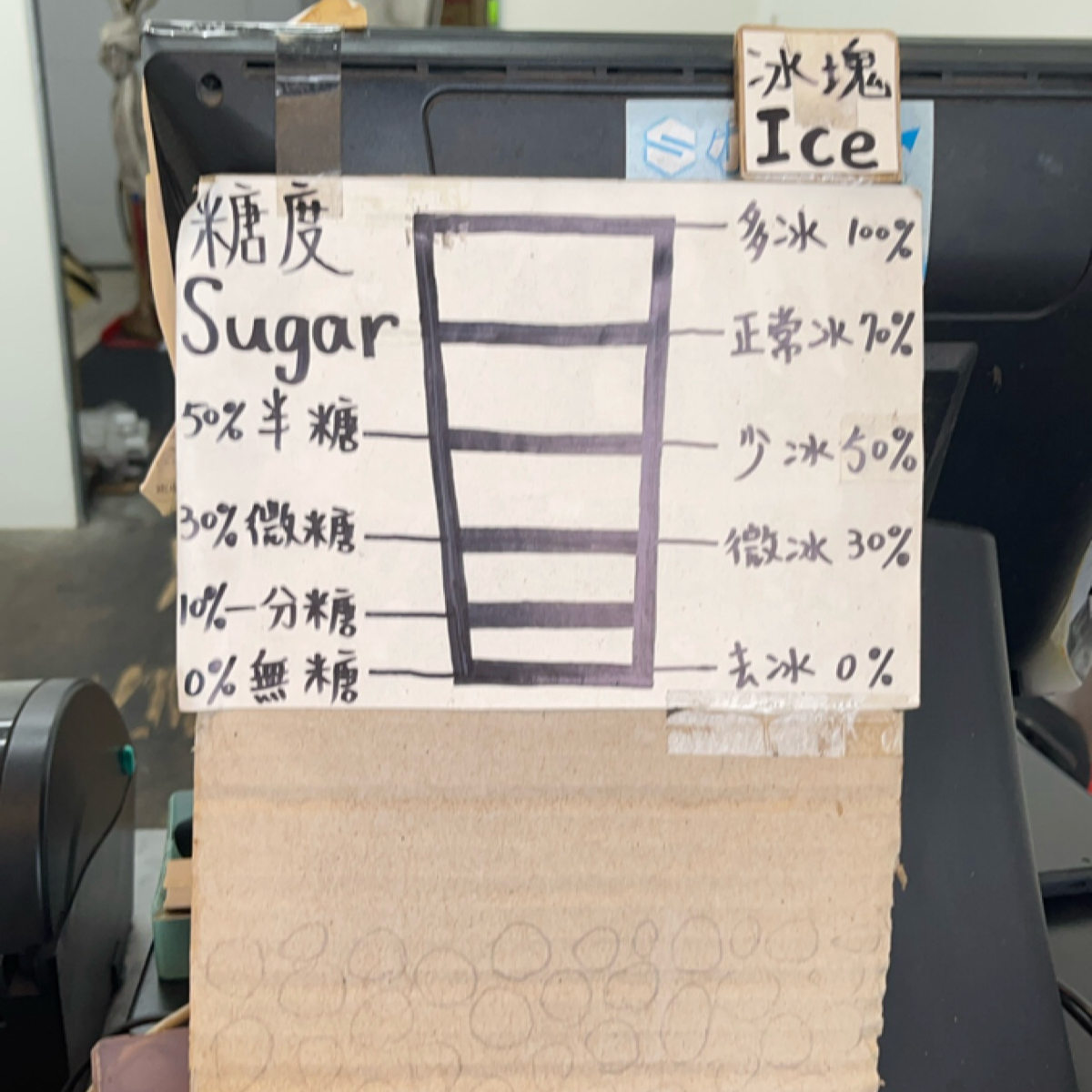 Vibe image of 囍萃綠豆沙: 老闆還自己畫了糖度冰塊表🤣 shot by 漂釀美眉