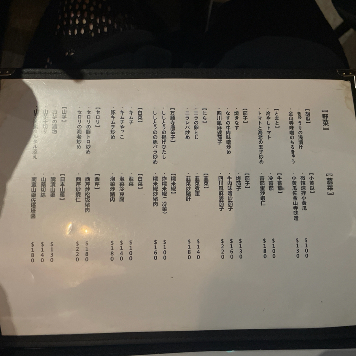 Menu image of 八百屋:  shot by Nina